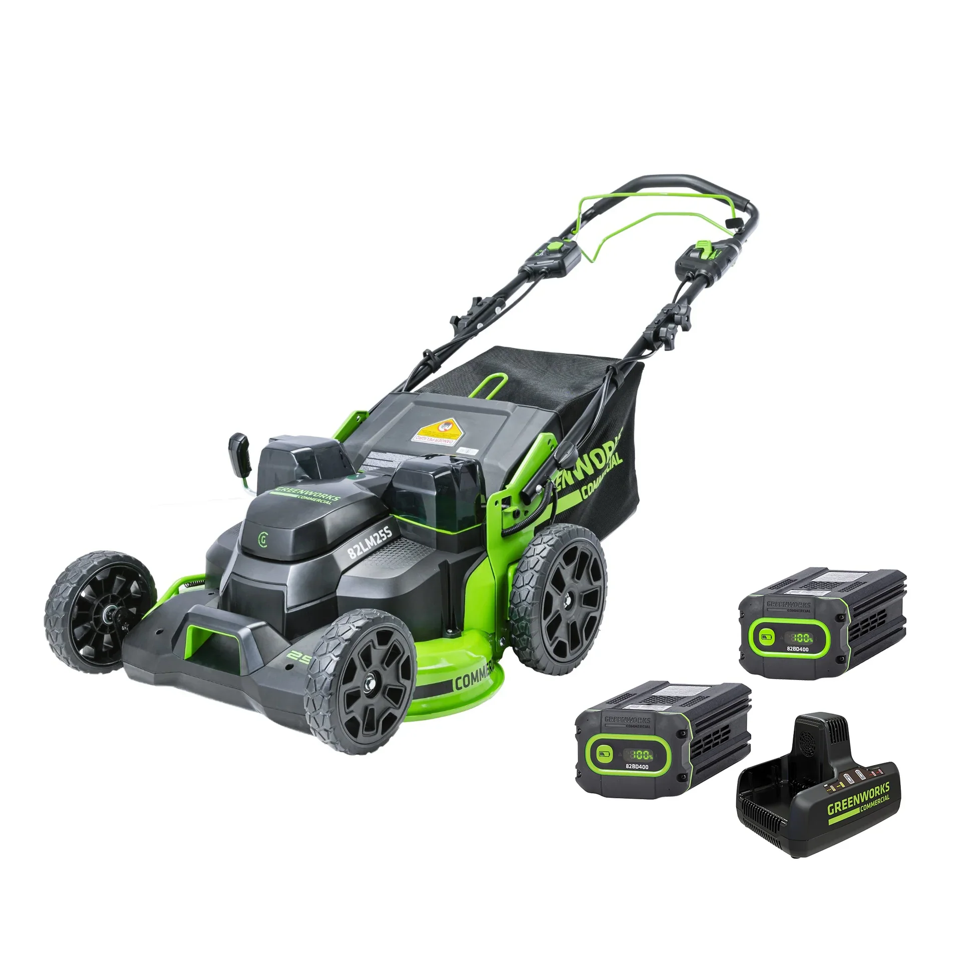 82V 25 Self Propelled Mower w/ (2) 4Ah Battery & Dual Port Charger