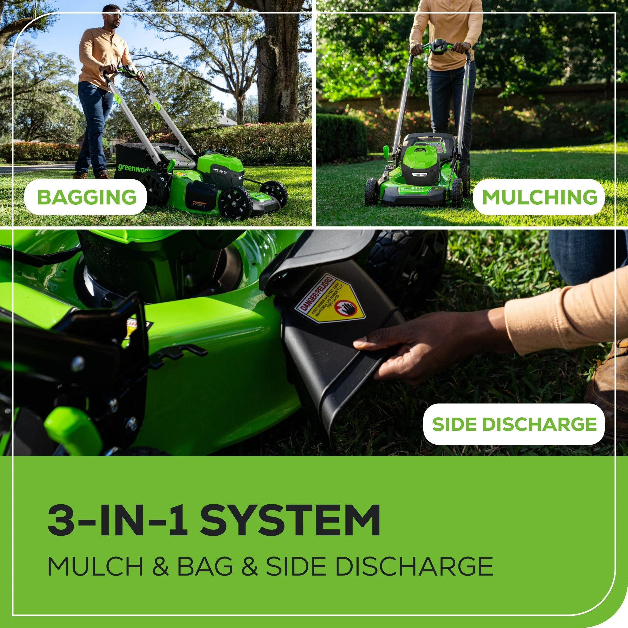 40V 21 Cordless Battery Self-Propelled Lawn Mower w/ 5.0Ah USB Batteries & Charger