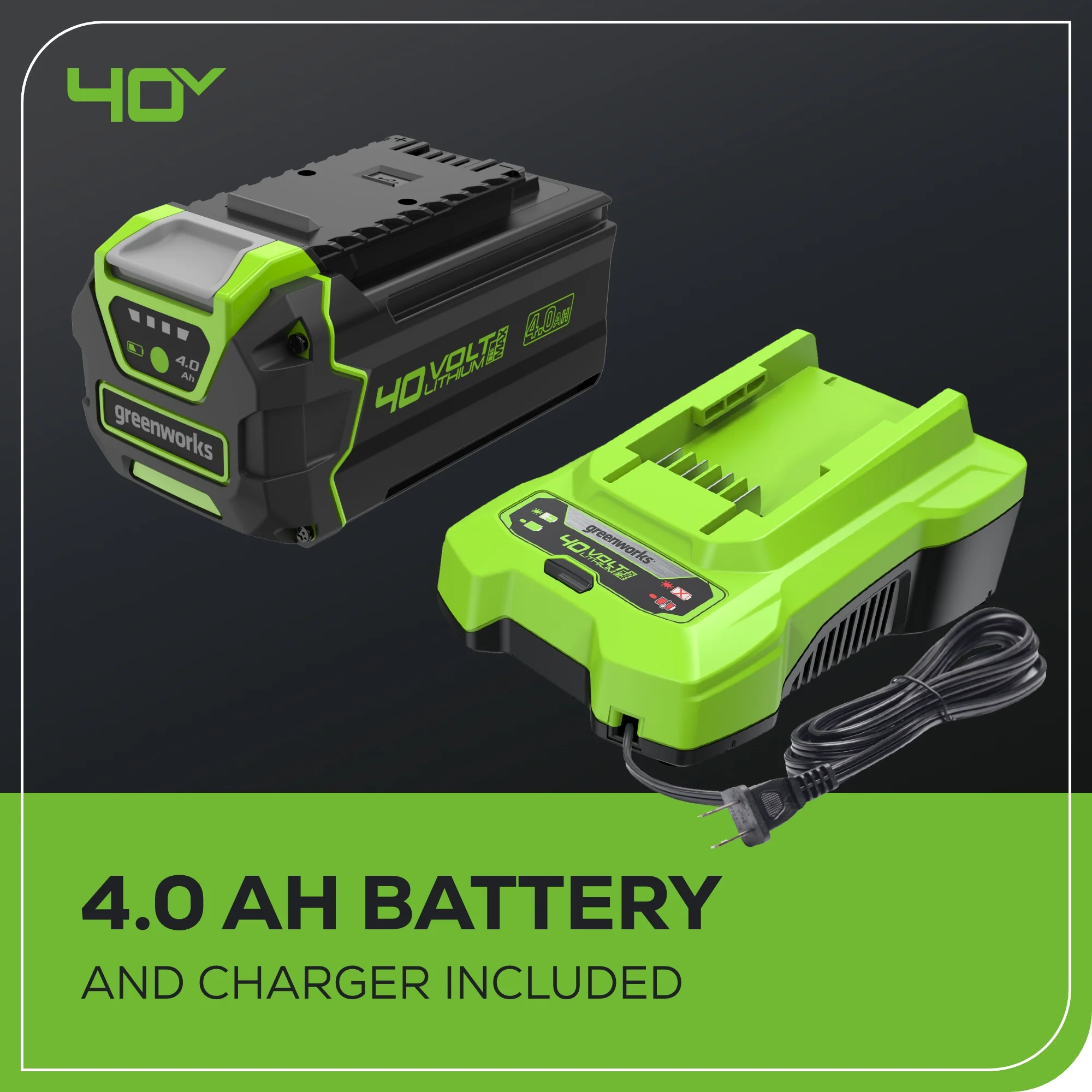 40V 16 Cordless Battery Chainsaw w/ 4.0Ah USB Battery & Charger