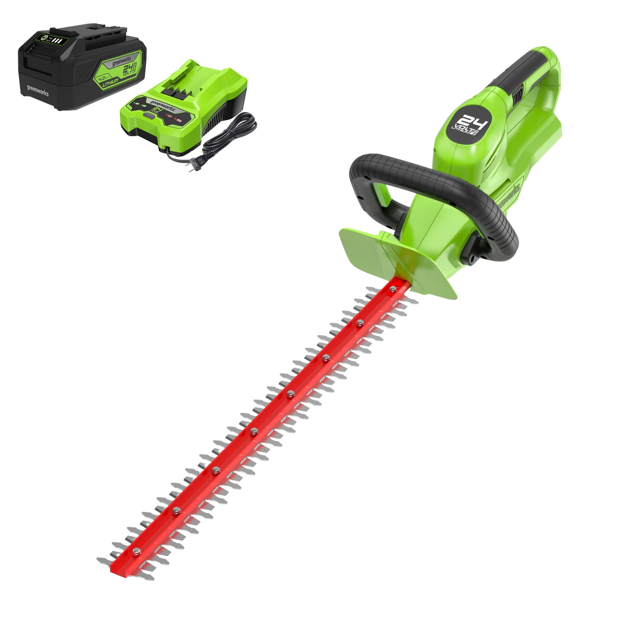 24V 22 Cordless Battery Hedge Trimmer 2800 SPM w/ 4.0Ah USB Battery & Charger