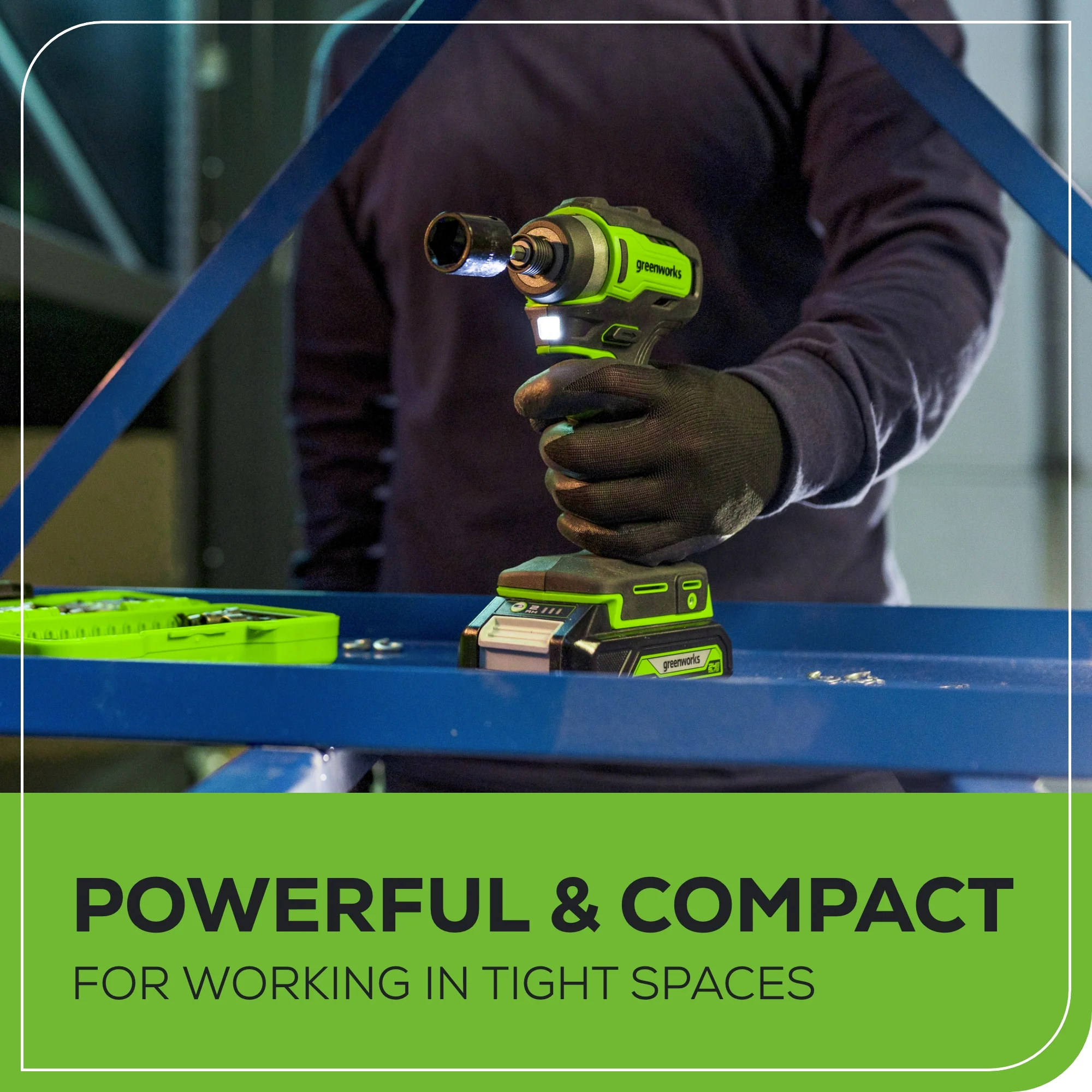 24V 1/4 1950 in/lbs Brushless Impact Driver Kit (8-piece Bit Set and Tool Bag Included) w/ Two (2) 2Ah Batteries and Charger