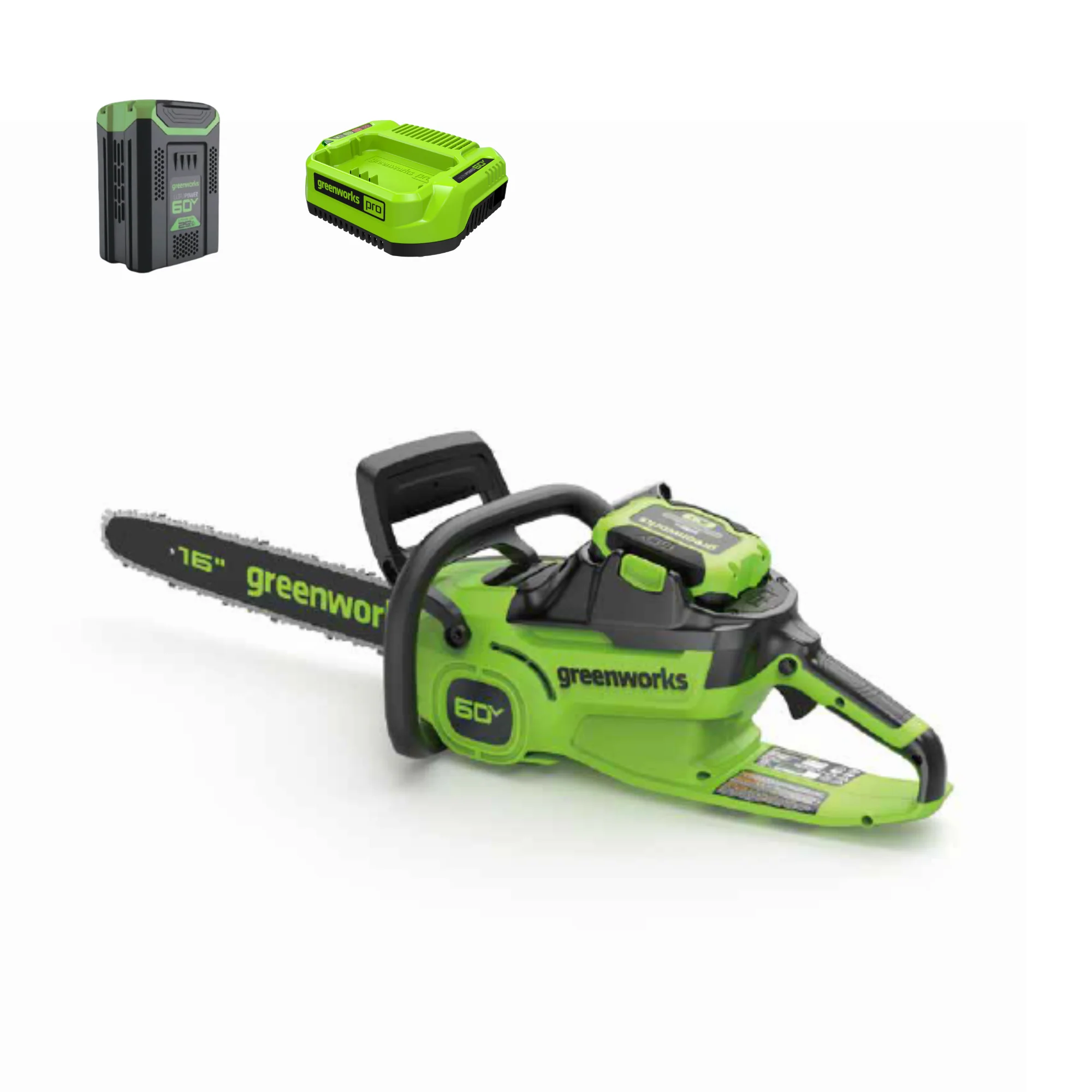 60V 16 1.5KW Cordless Battery Chainsaw w/ 2.5Ah Battery and 3A Charger