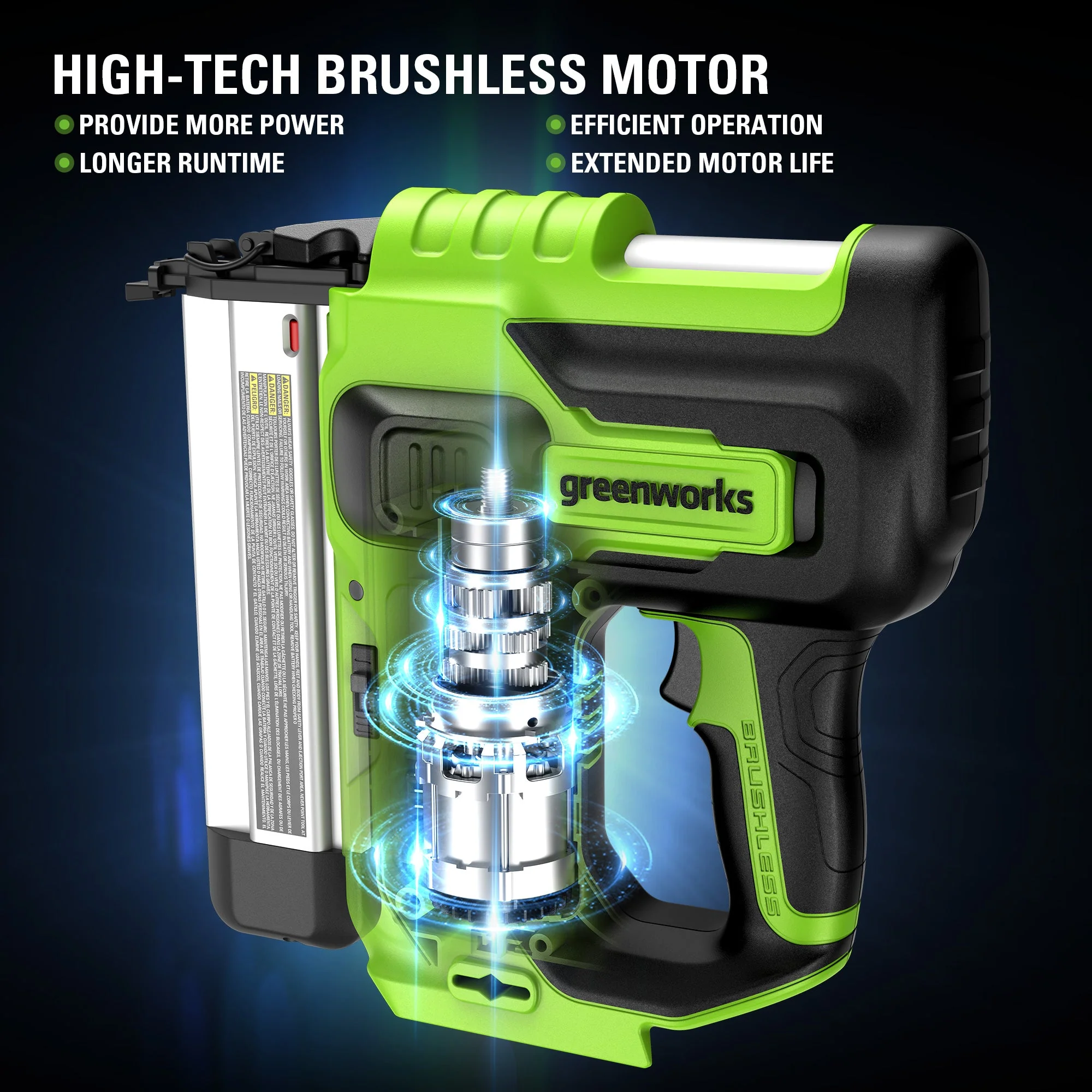 24V Cordless Battery Nailer 6PC Combo Kit w/ (2) 2Ah Batteries and Charger
