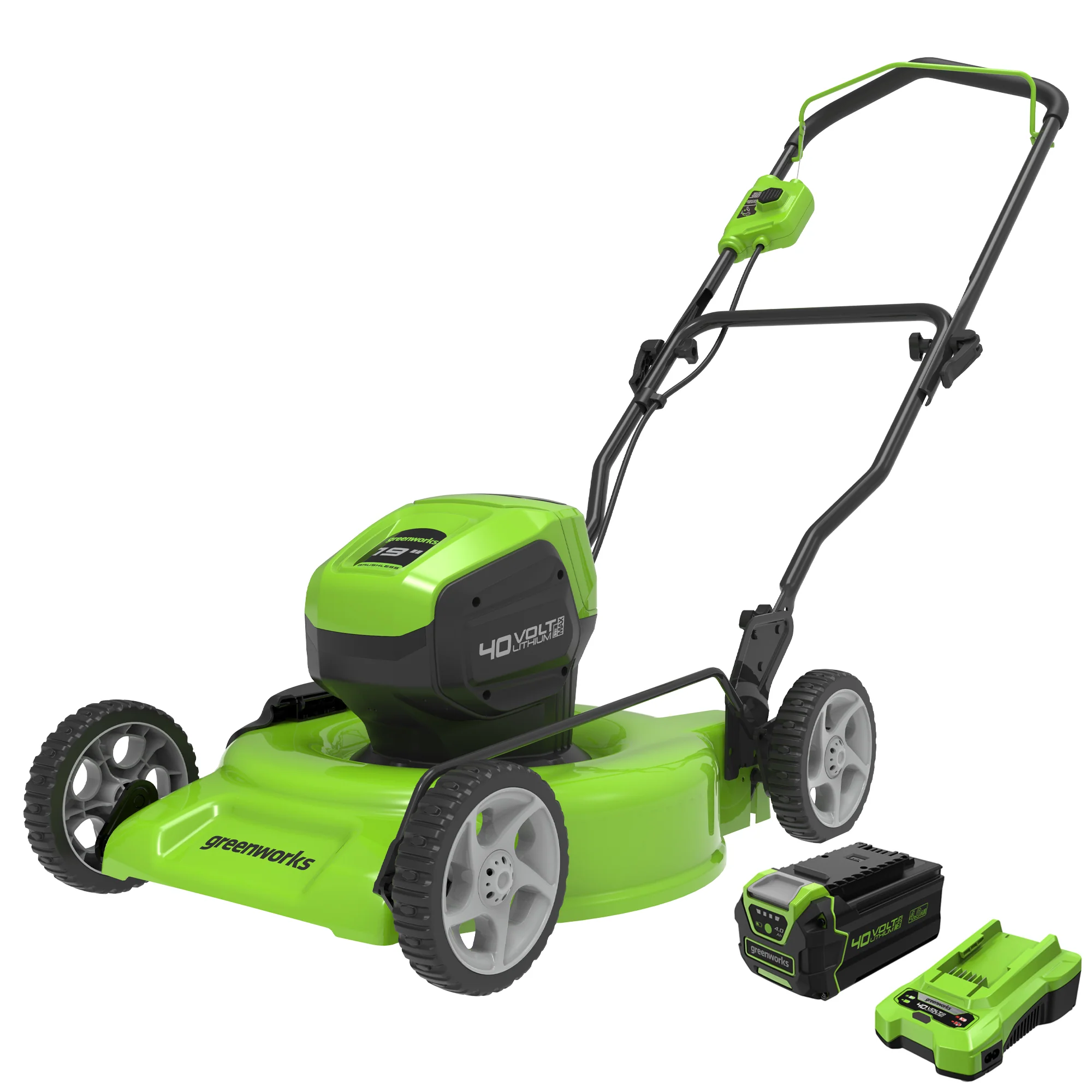 40V 19 Cordless Battery Push Mower w/ 4.0Ah USB Battery & Charger