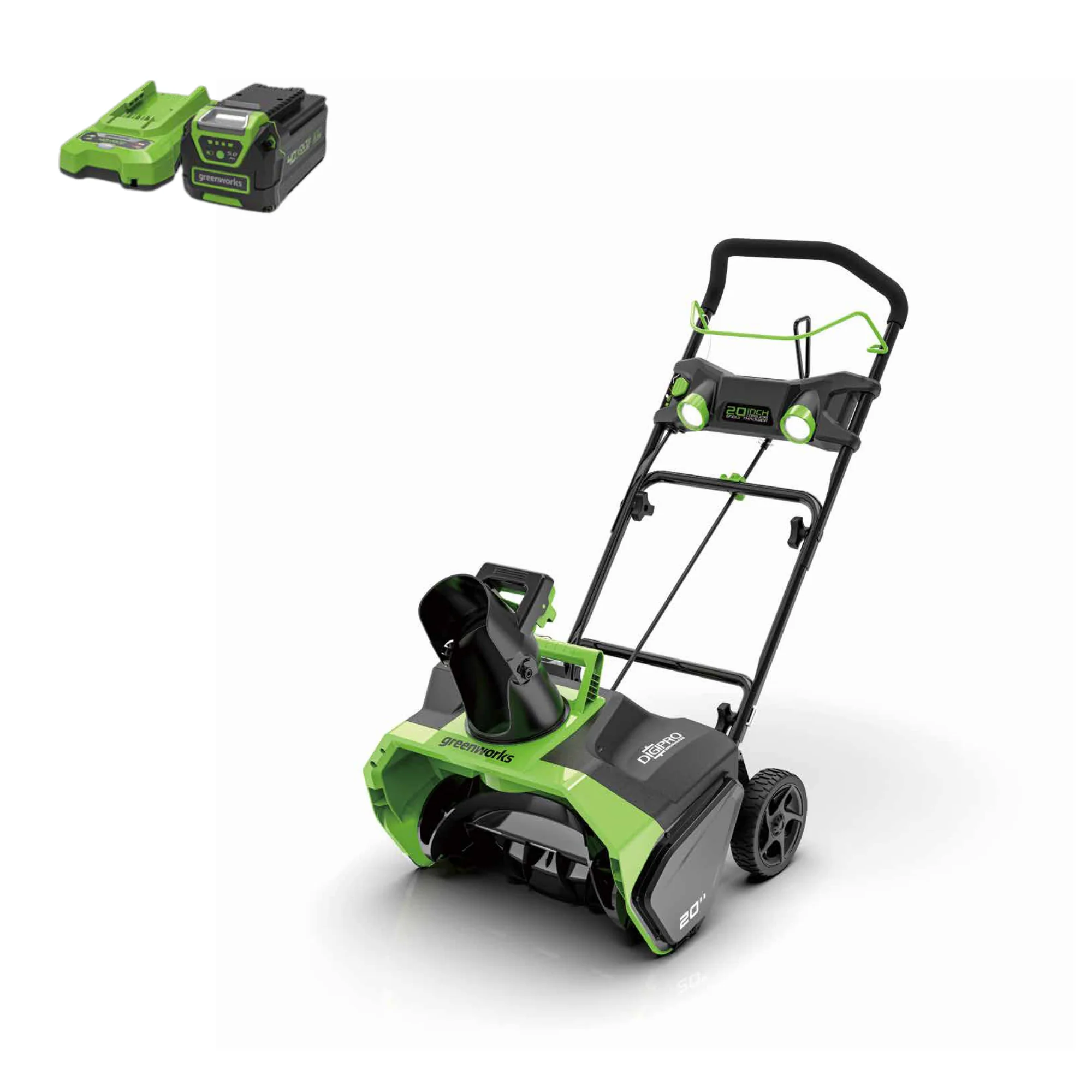 40V 20 Cordless Battery Single-Stage Snow Blower w/ 5.0Ah Battery & Charger