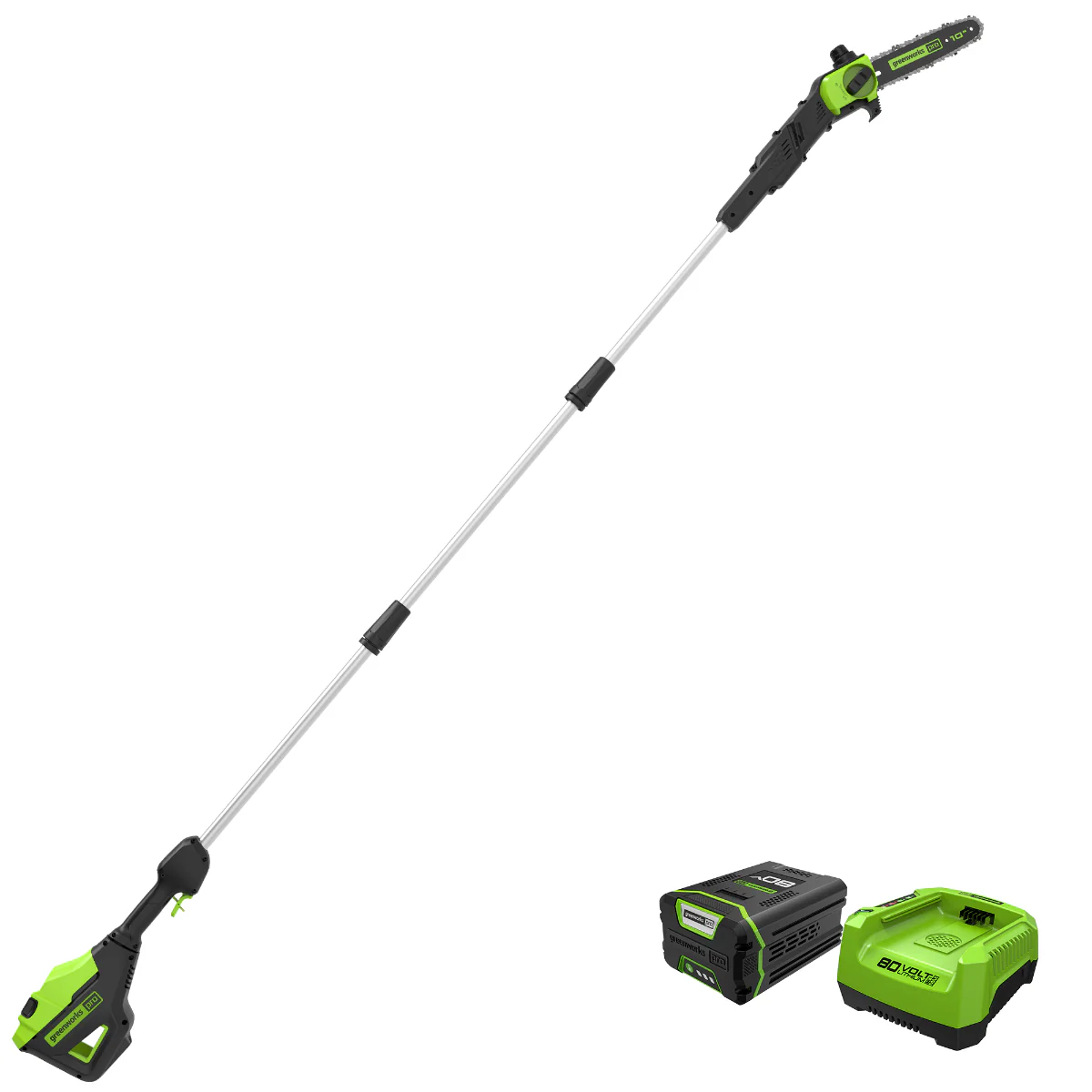 80V 10 Gen2 Cordless Battery Pole Saw w/ 2.0 Ah Battery & Rapid Charger