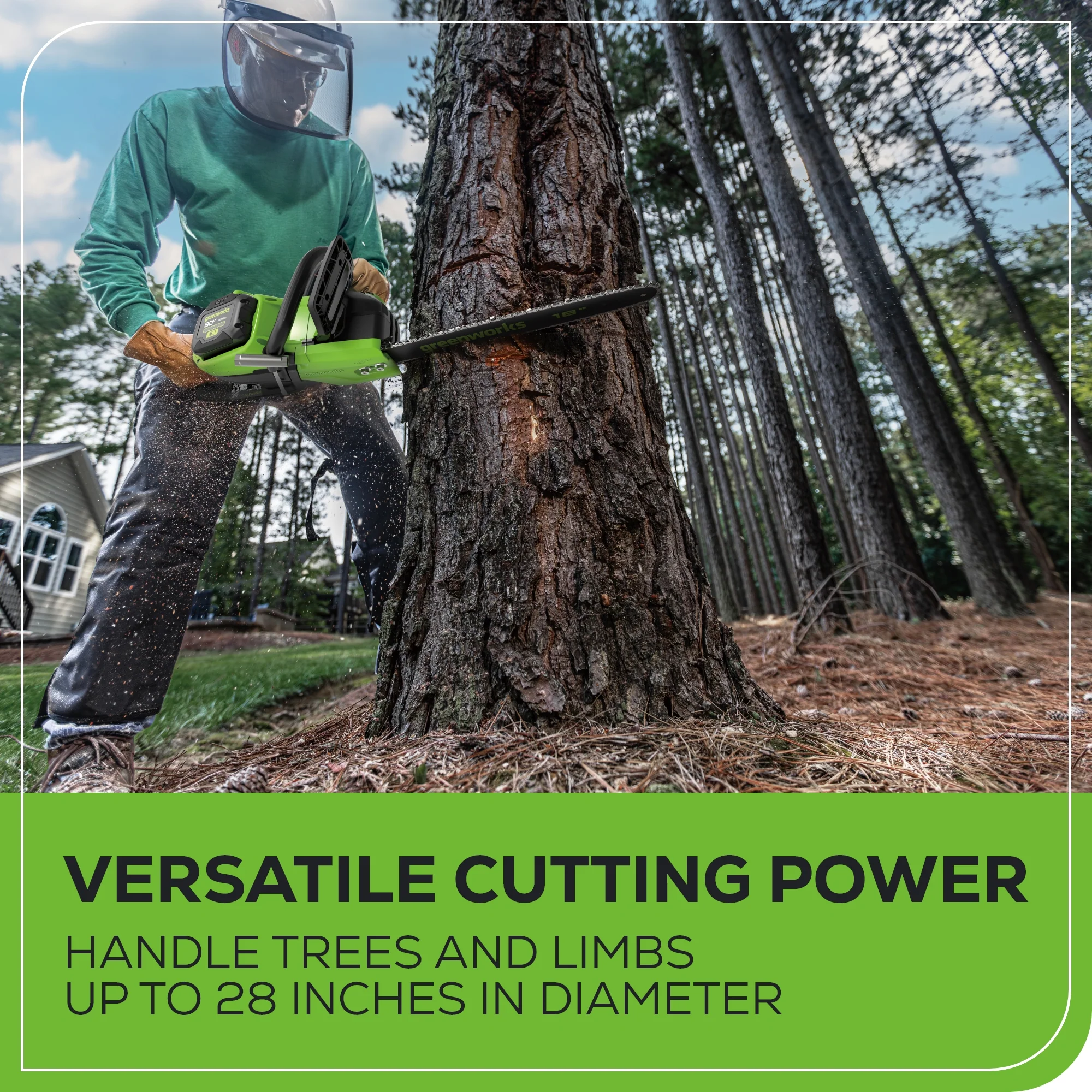 80V 16 2.0kW Cordless Battery Chainsaw w/ (1) 2.5Ah Battery & 2A Charger