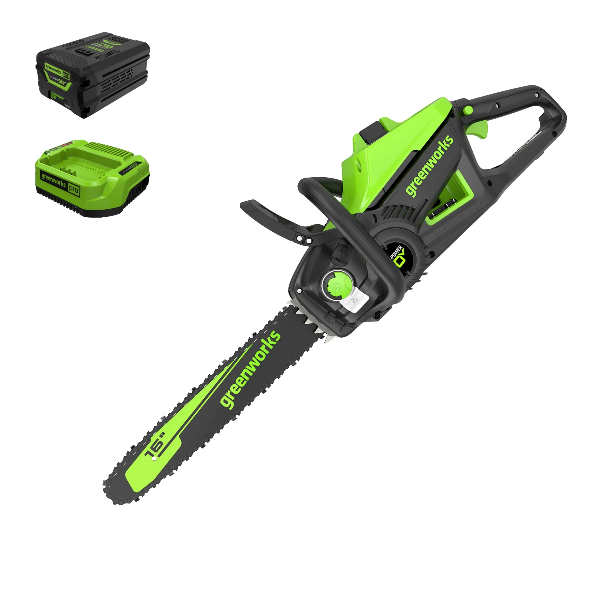 60V 16 Cordless Battery 2.0kW Chainsaw w/ 2.5Ah Battery & Charger