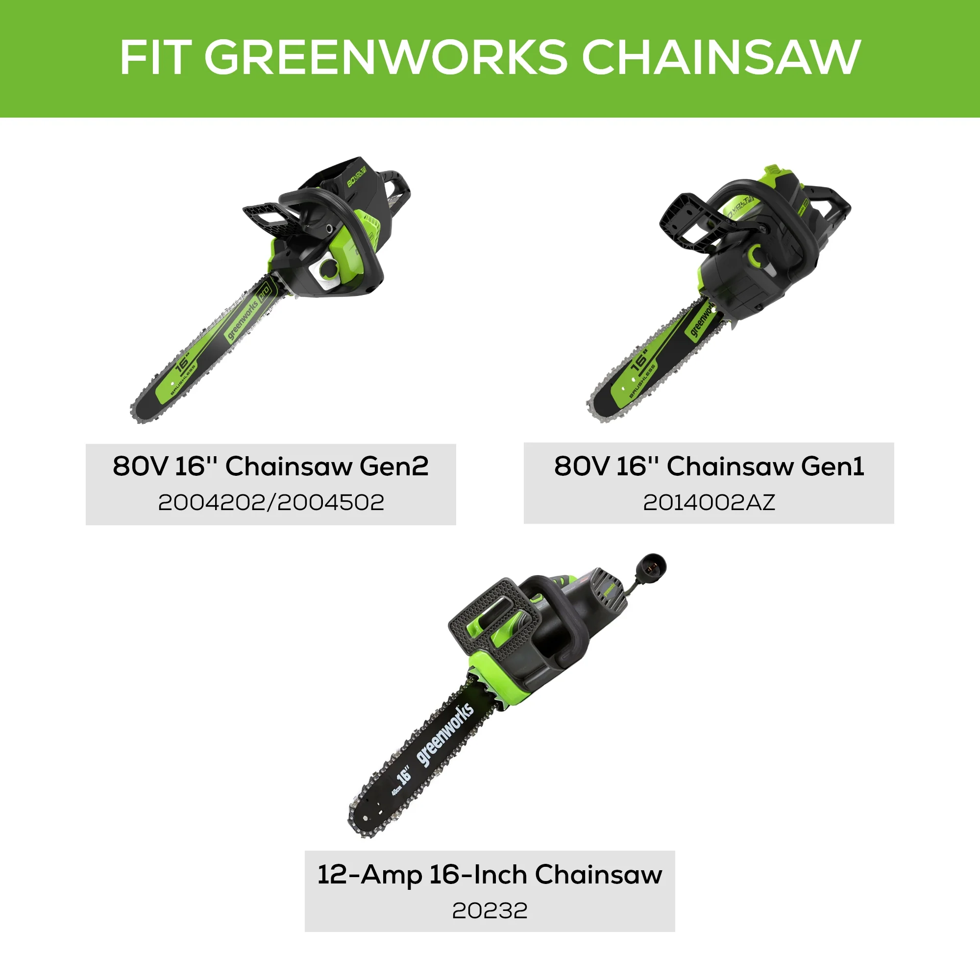 16 Replacement Chainsaw Chain w/ 3/8 Pitch, .050 Chain Gauge & 56DL