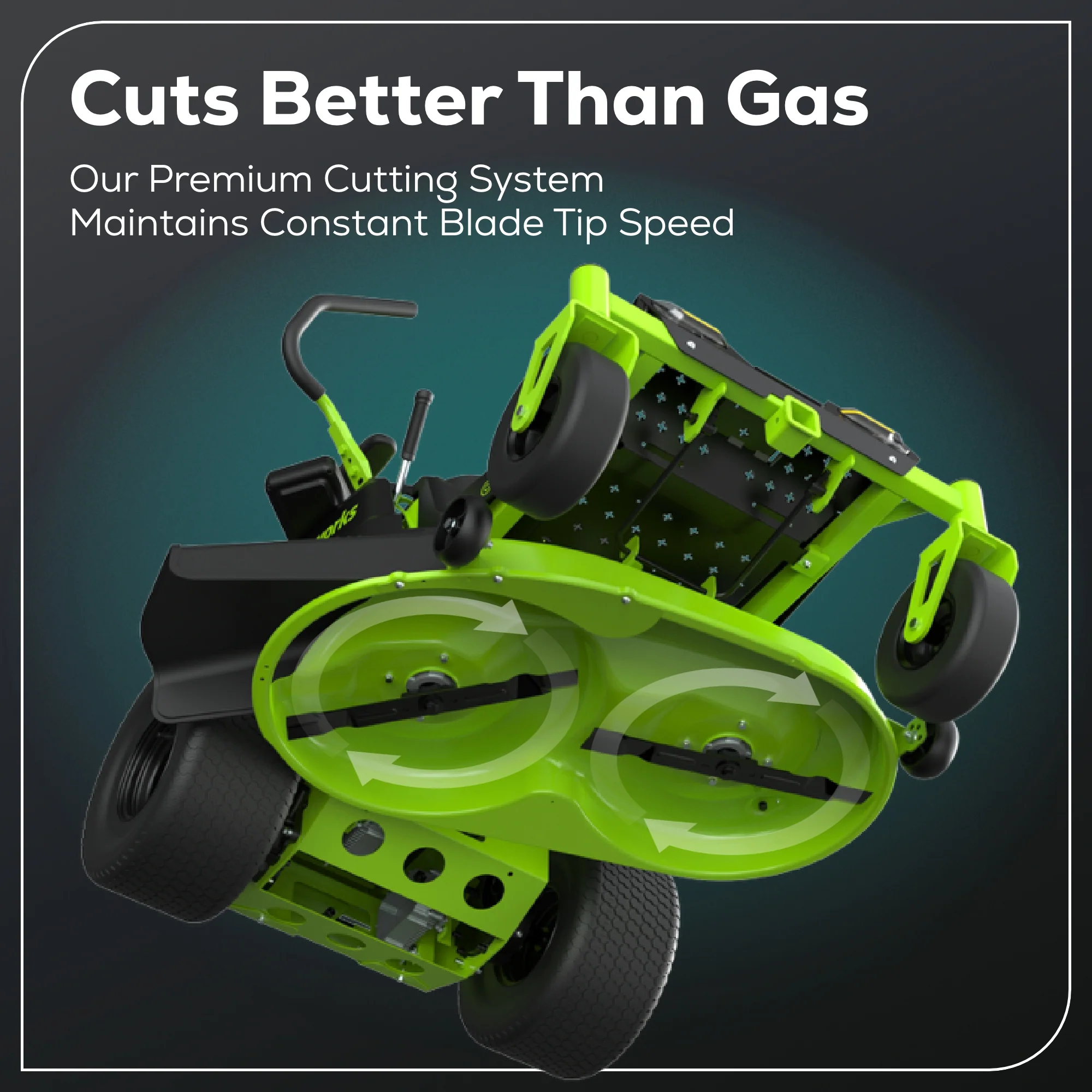 60V 42” Electric CrossoverZ Zero Turn Mower with (4) 8.0Ah Batteries & (2) Dual Port Turbo Chargers