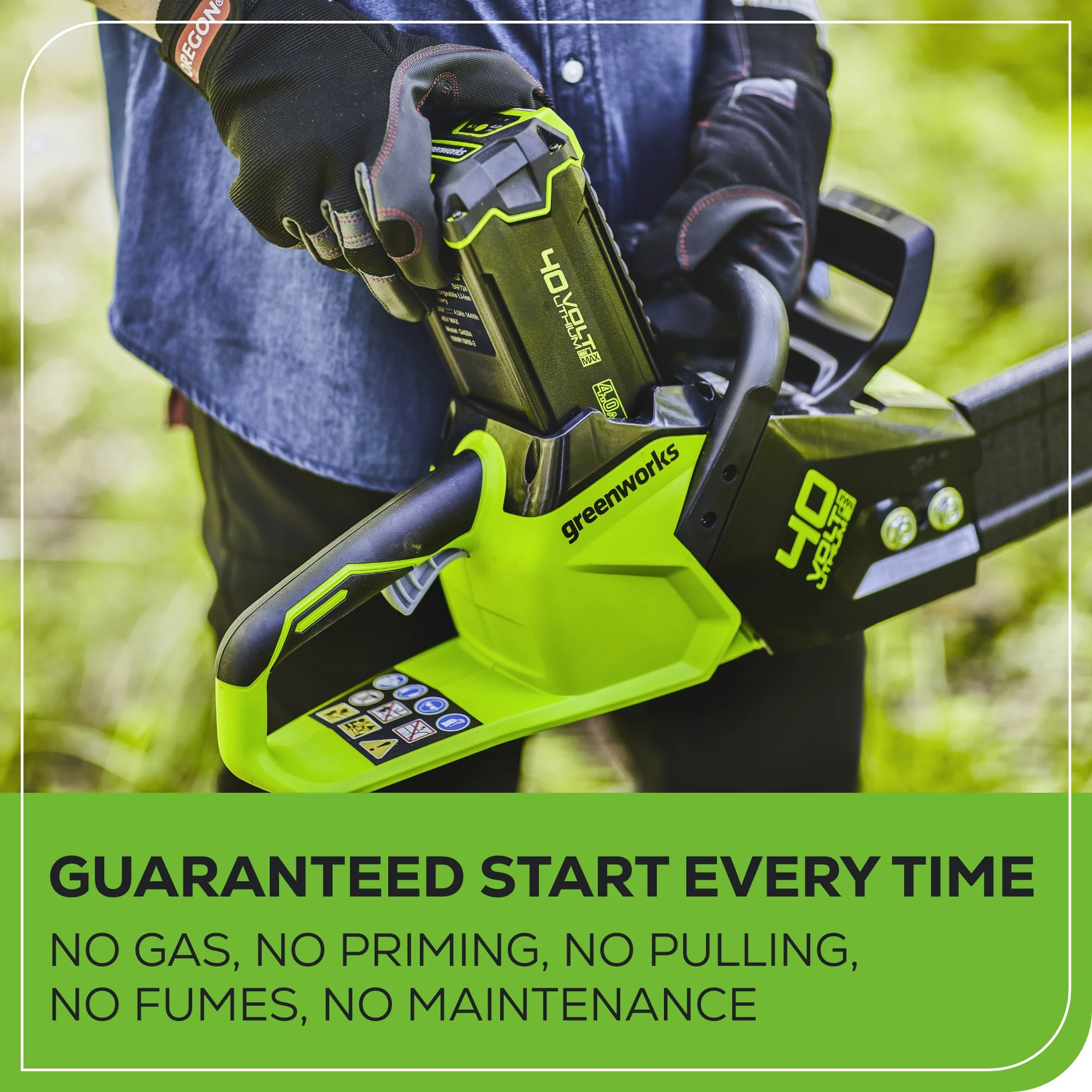 40V 16 Cordless Battery Chainsaw w/ 4.0Ah USB Battery & Charger