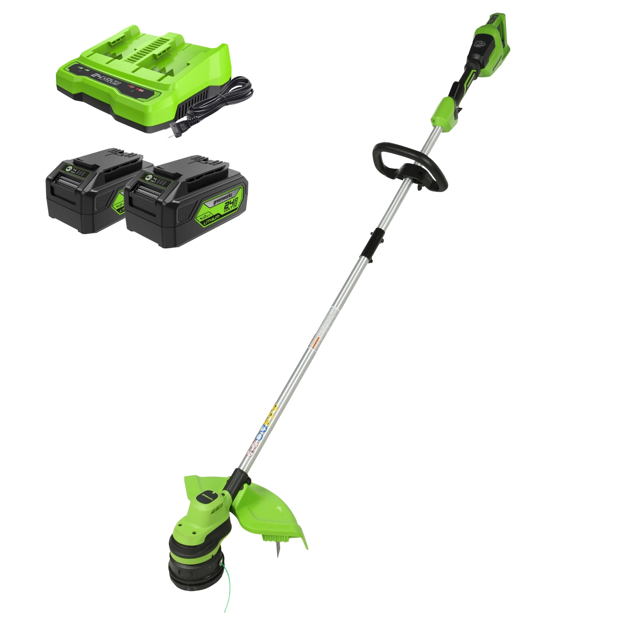 48V (2x24V) 15 Cordless Battery Load N' Go™ String Trimmer w/ (2) 4.0Ah USB Batteries & Charger