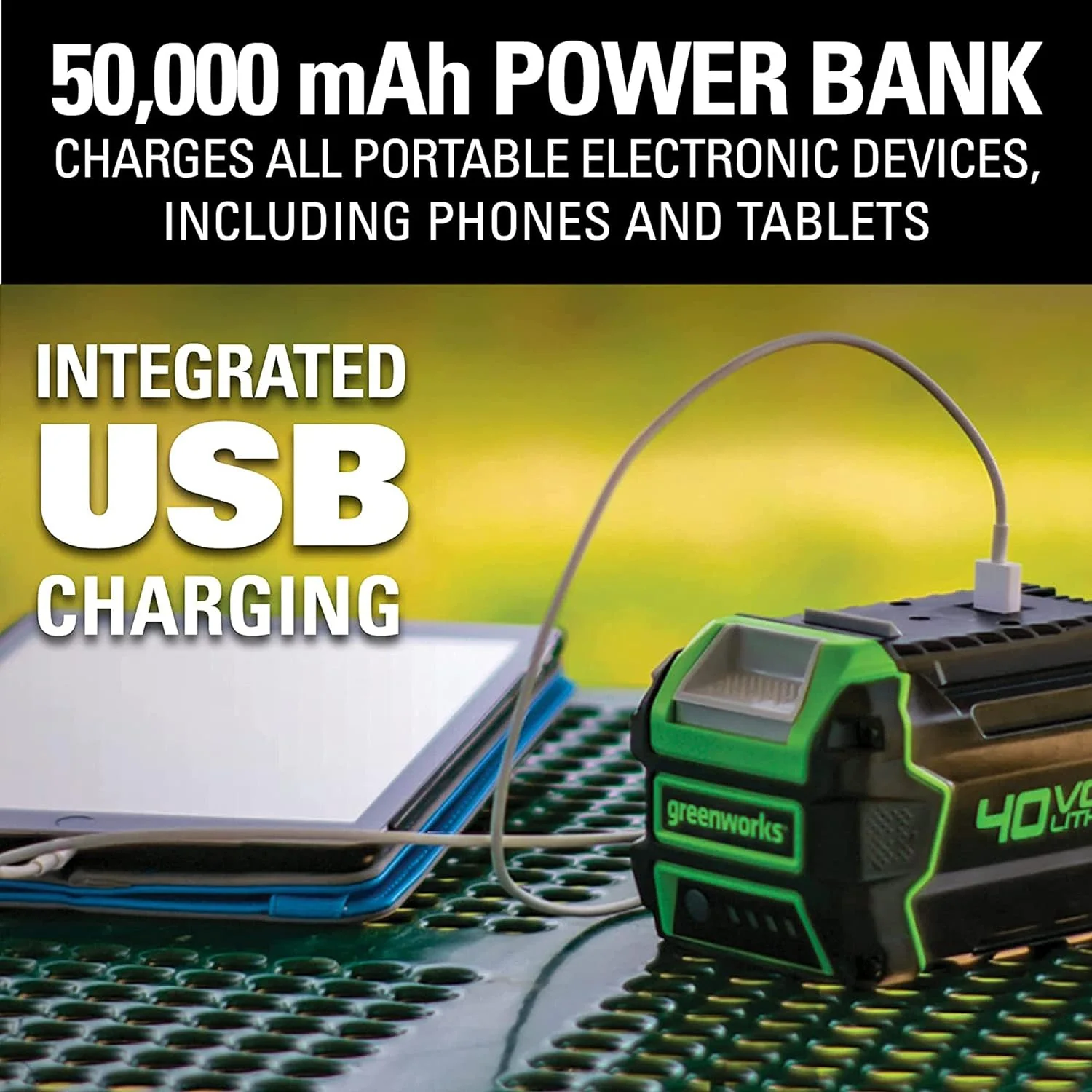 40V 21 Cordless Battery Self-Propelled Lawn Mower w/ 5.0Ah USB Battery & Charger