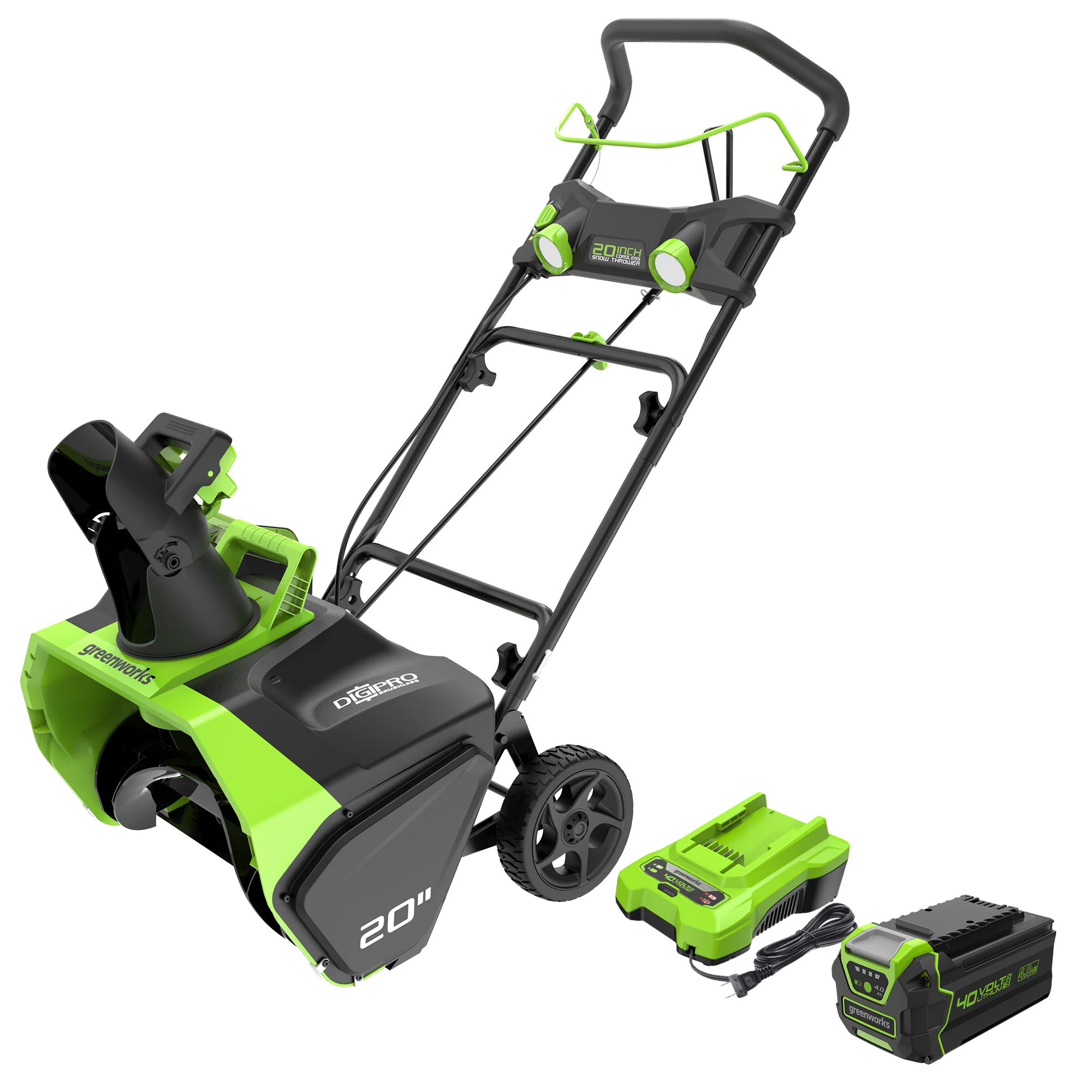 40V 20 Brushless Single-Stage Snow Blower w/ 4.0Ah Battery & Charger