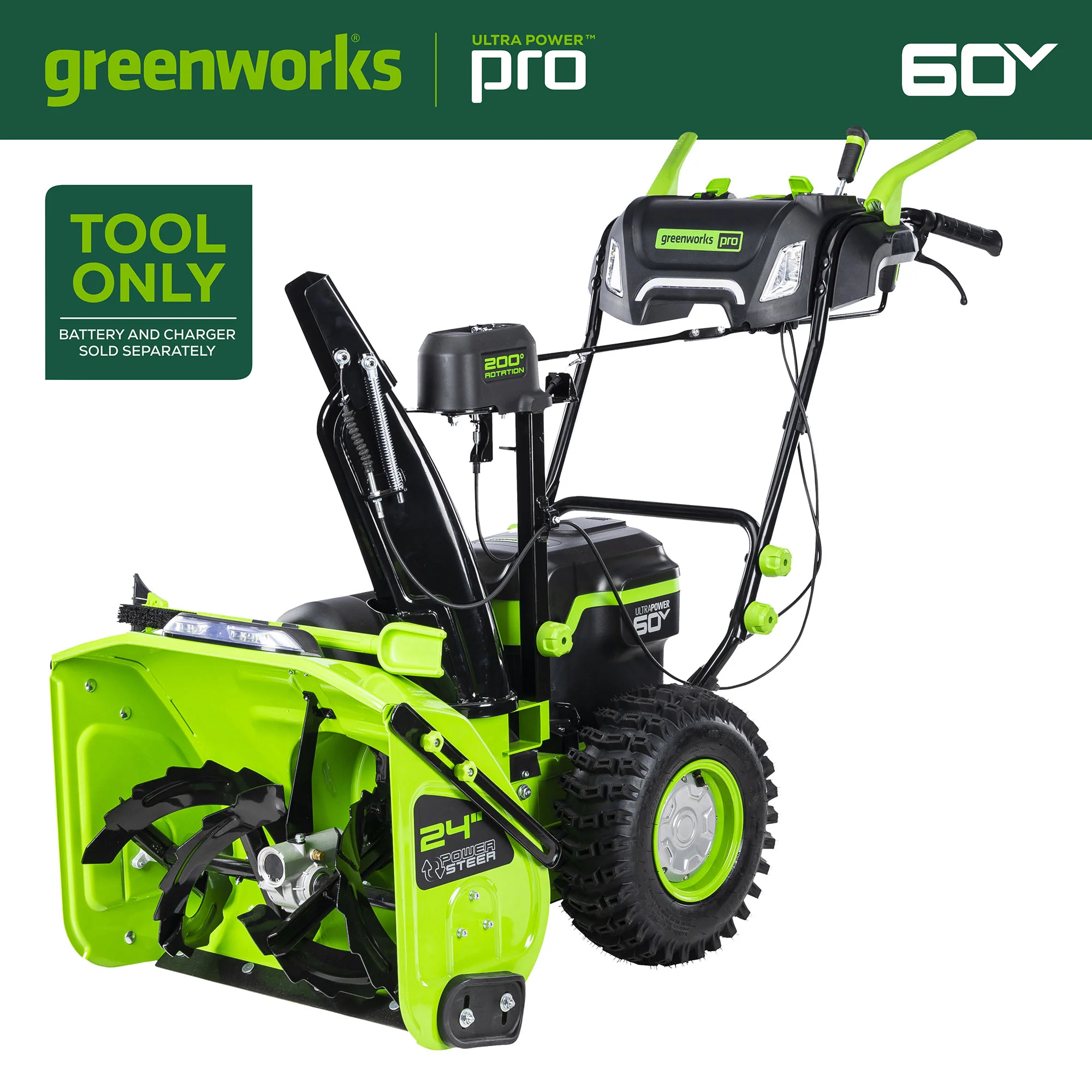 60V 24 Cordless Battery Two-Stage Snow Blower (Tool Only)