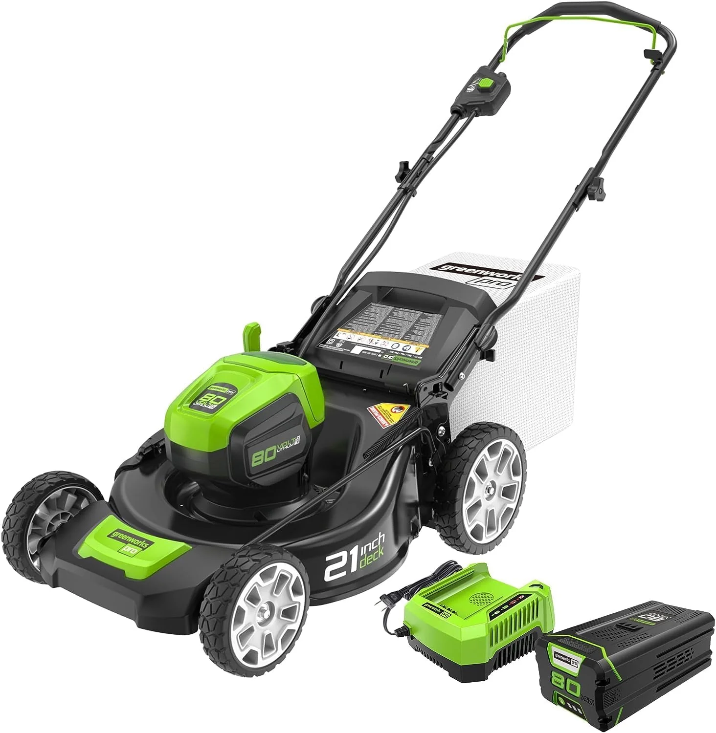 80V 21 Cordless Battery 3-in-1 Push Lawn Mower w/ 5.0Ah Battery & Charger