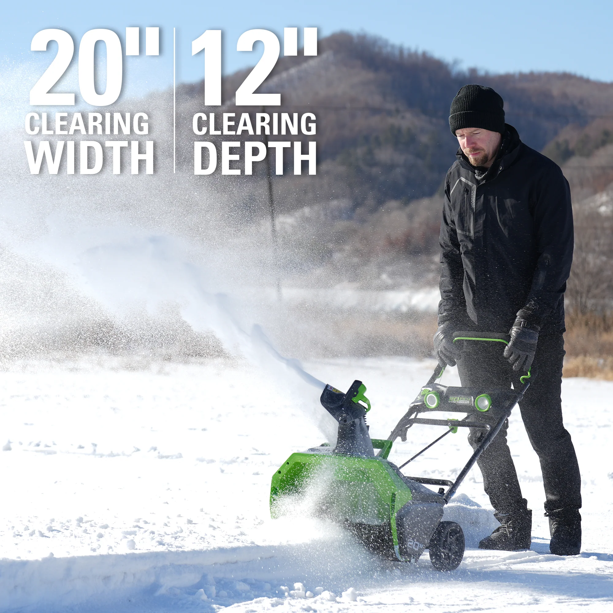 40V 20 Brushless Single-Stage Snow Blower w/ 4.0Ah Battery & Charger