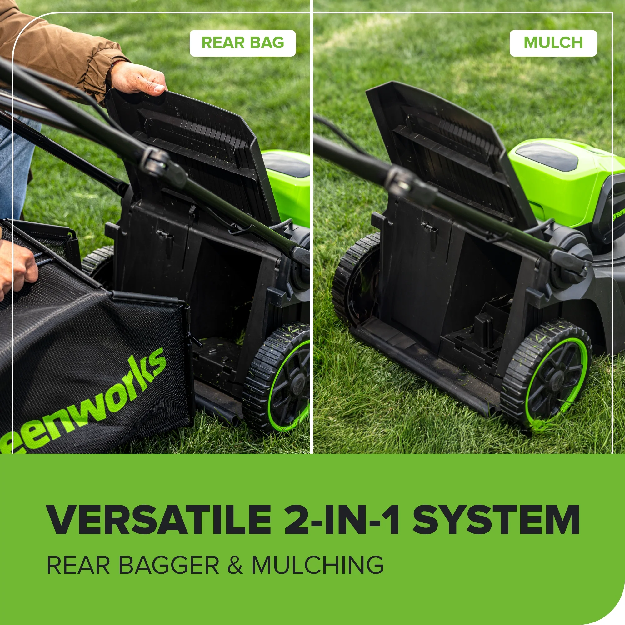 60V 17 Cordless Battery Push Lawn Mower and 610 CFM Jet Blower Combo Kit w/ 4.0Ah Battery & Charger
