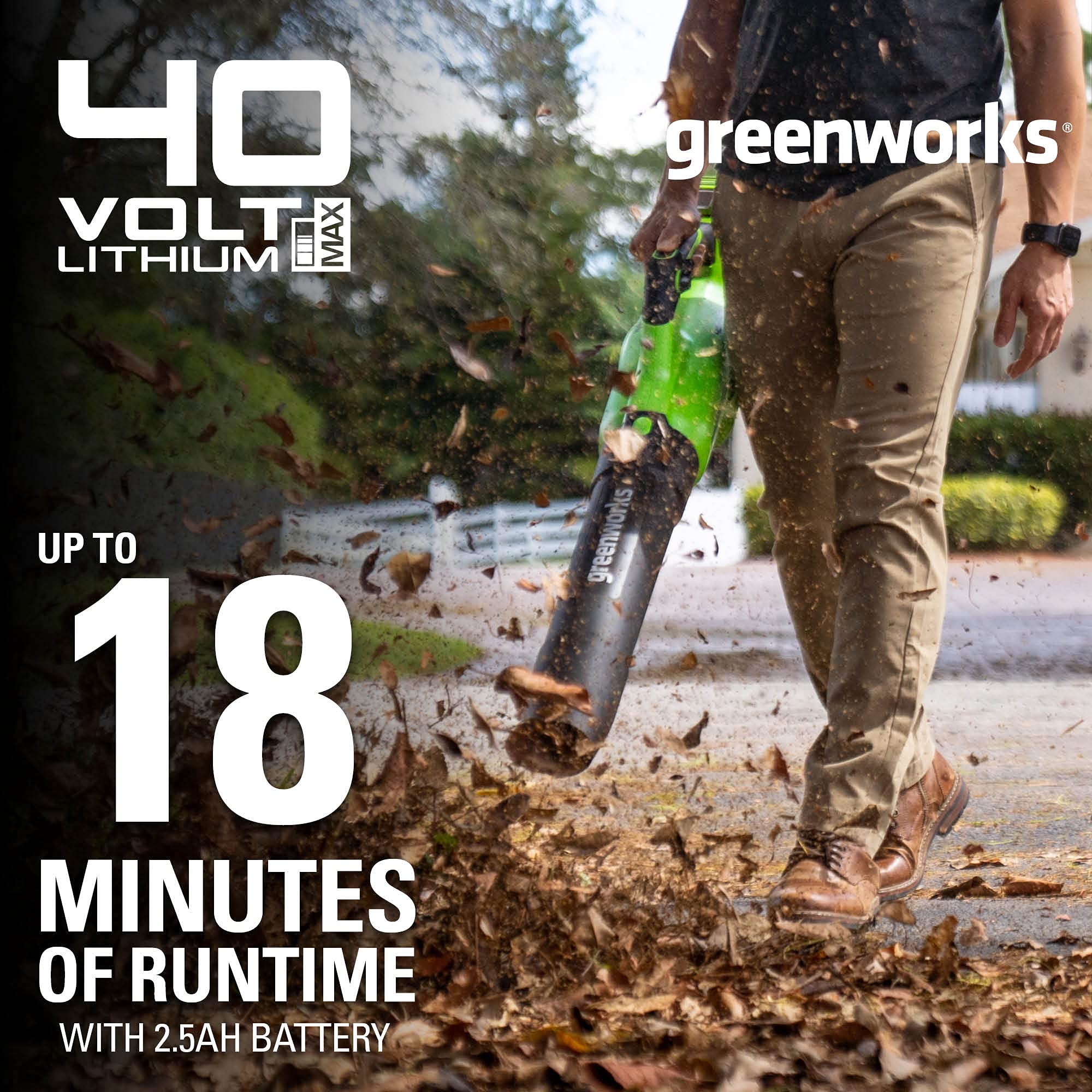 40V 500 CFM Cordless Battery Leaf Blower w/ 2.5Ah Battery & Charger