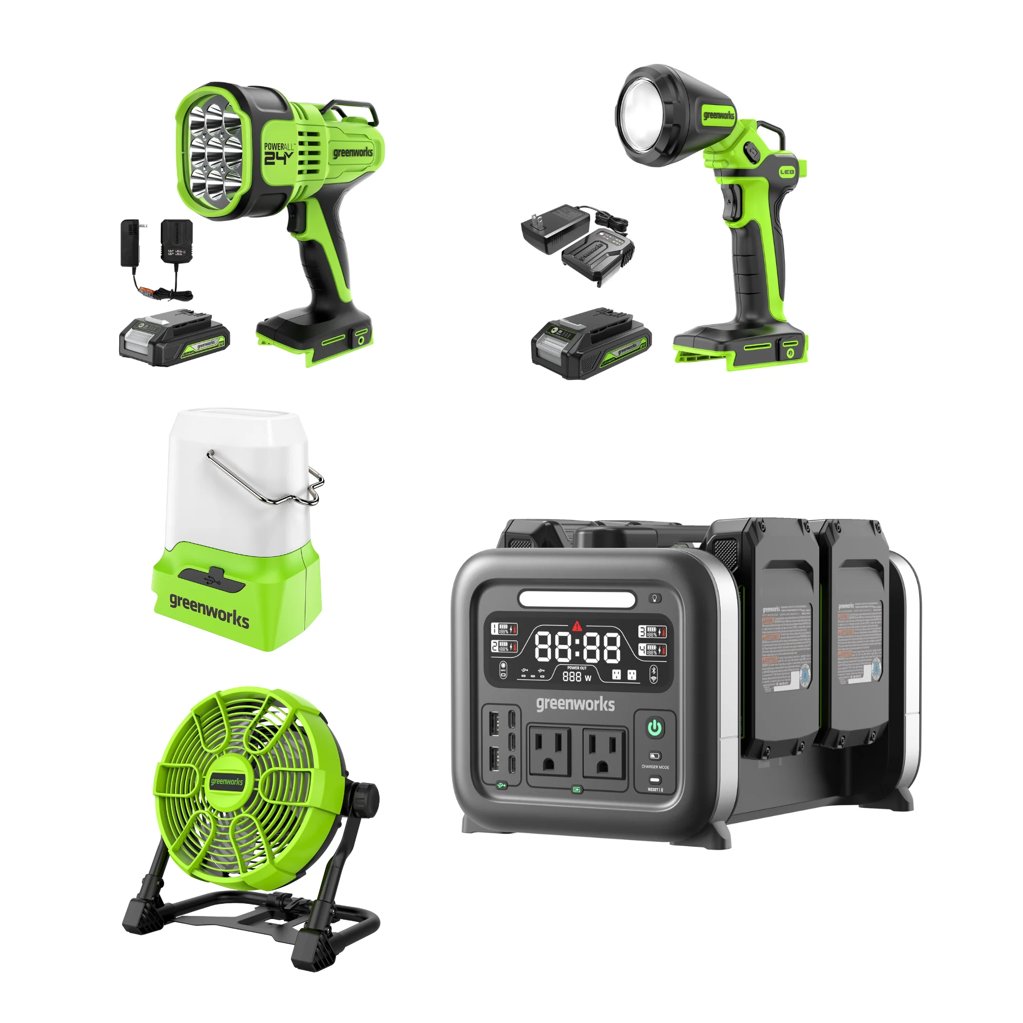 24V Power Outage Kit w/ (4) Batteries + Built-In Charger