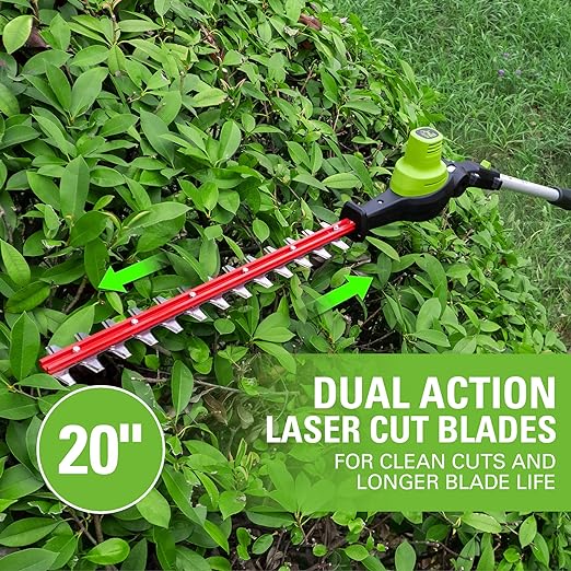 24V 10 Cordless Battery Polesaw & Pole Hedge Trimmer Combo Kit w/ 4Ah USB Battery and Charger