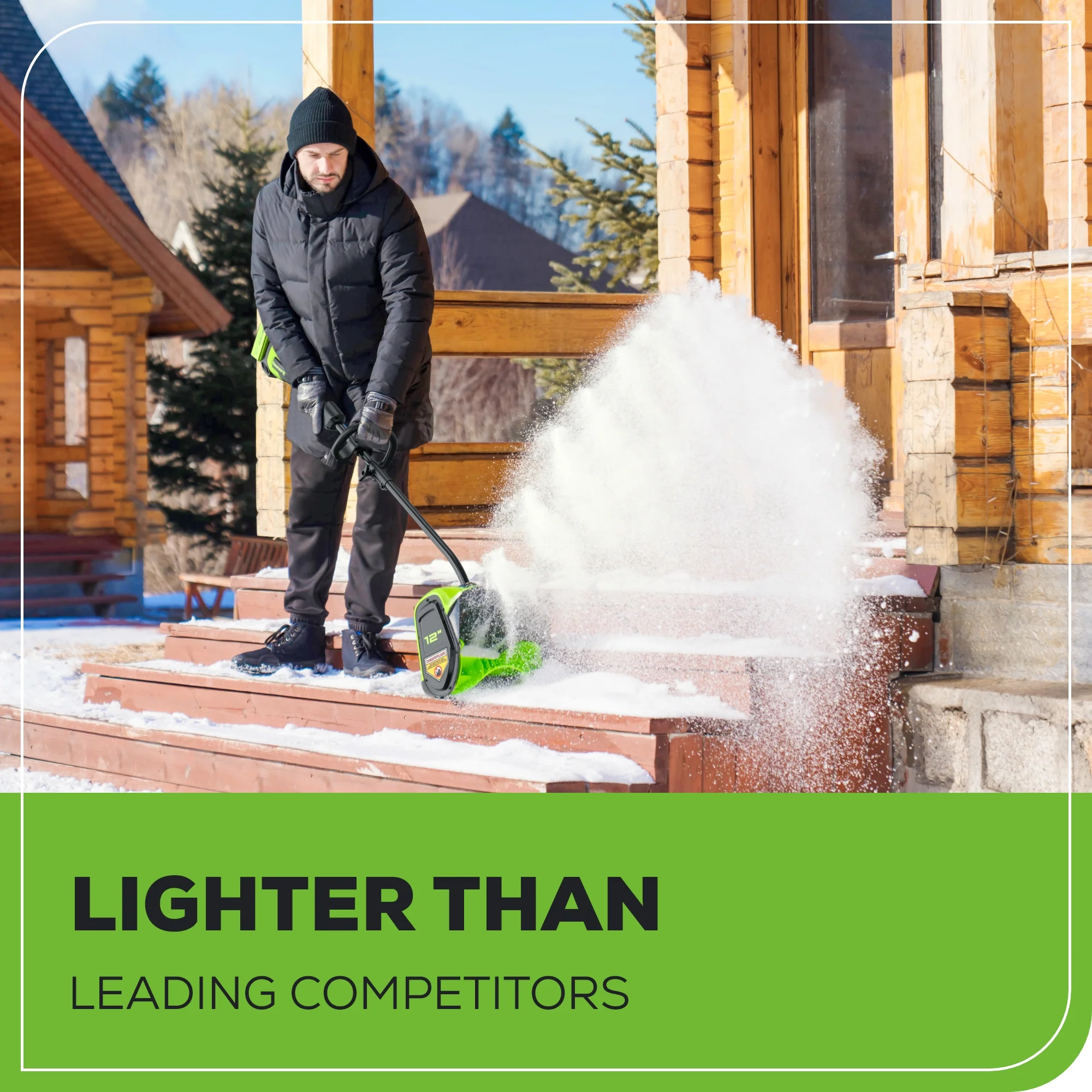 40V 12 Cordless Battery LED Snow Shovel w/ 4.0Ah Battery & Charger