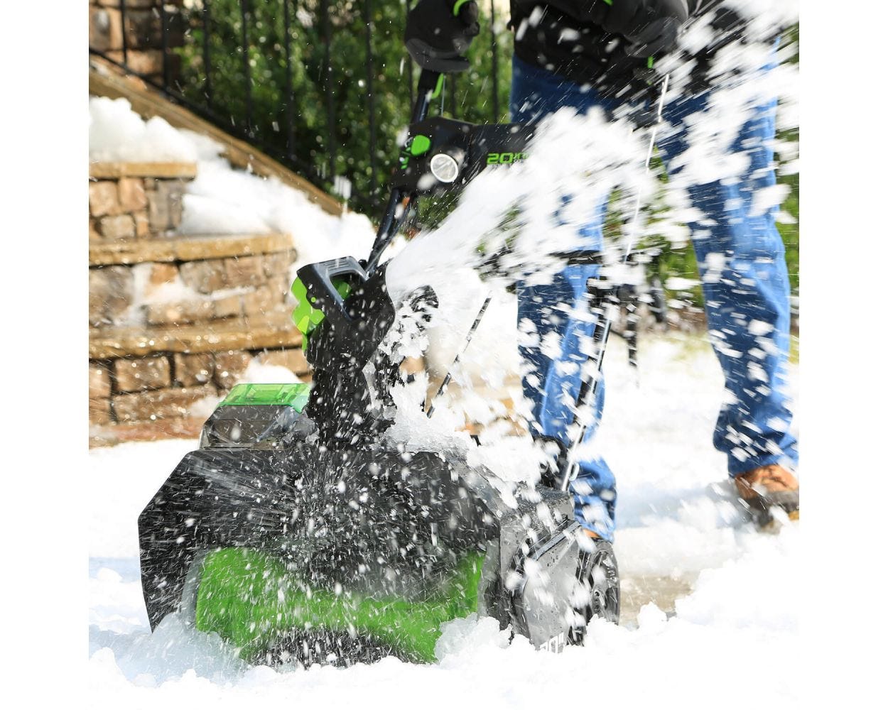 80V 20 Cordless Battery Single-Stage Snow Blower w/ 2.0Ah Battery & Charger