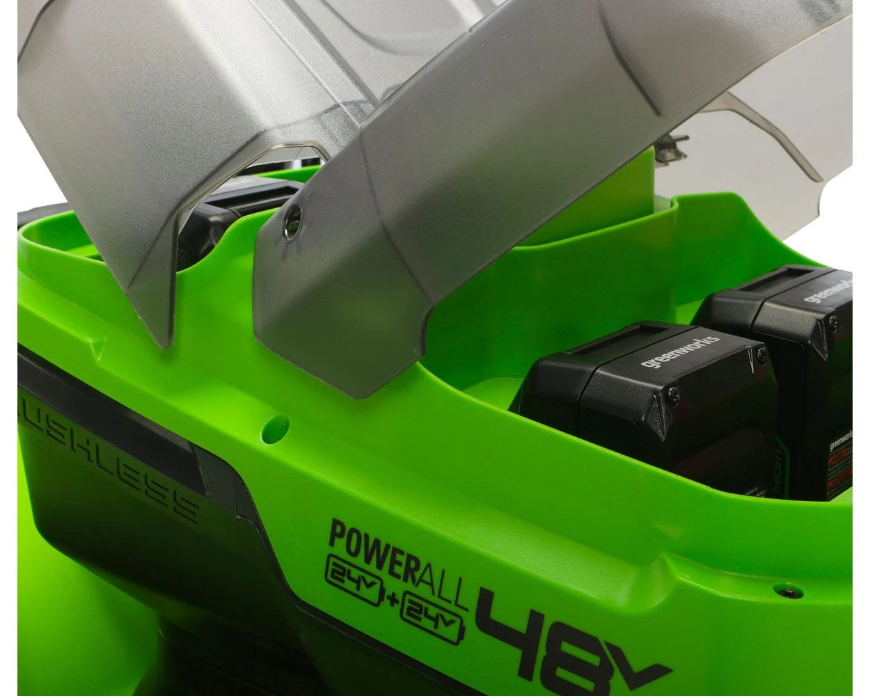 48V (2x24V) 21 Cordless Battery Self-Propelled Lawn Mower w/ (4) 4.0Ah USB Batteries & (2) Dual Port Chargers