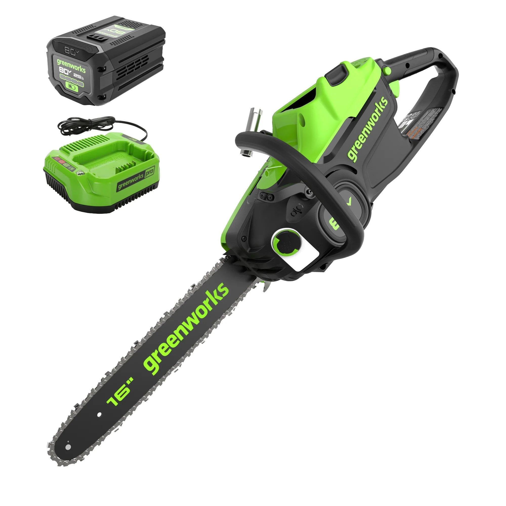 80V 16 2.0kW Cordless Battery Chainsaw w/ (1) 2.5Ah Battery & 2A Charger