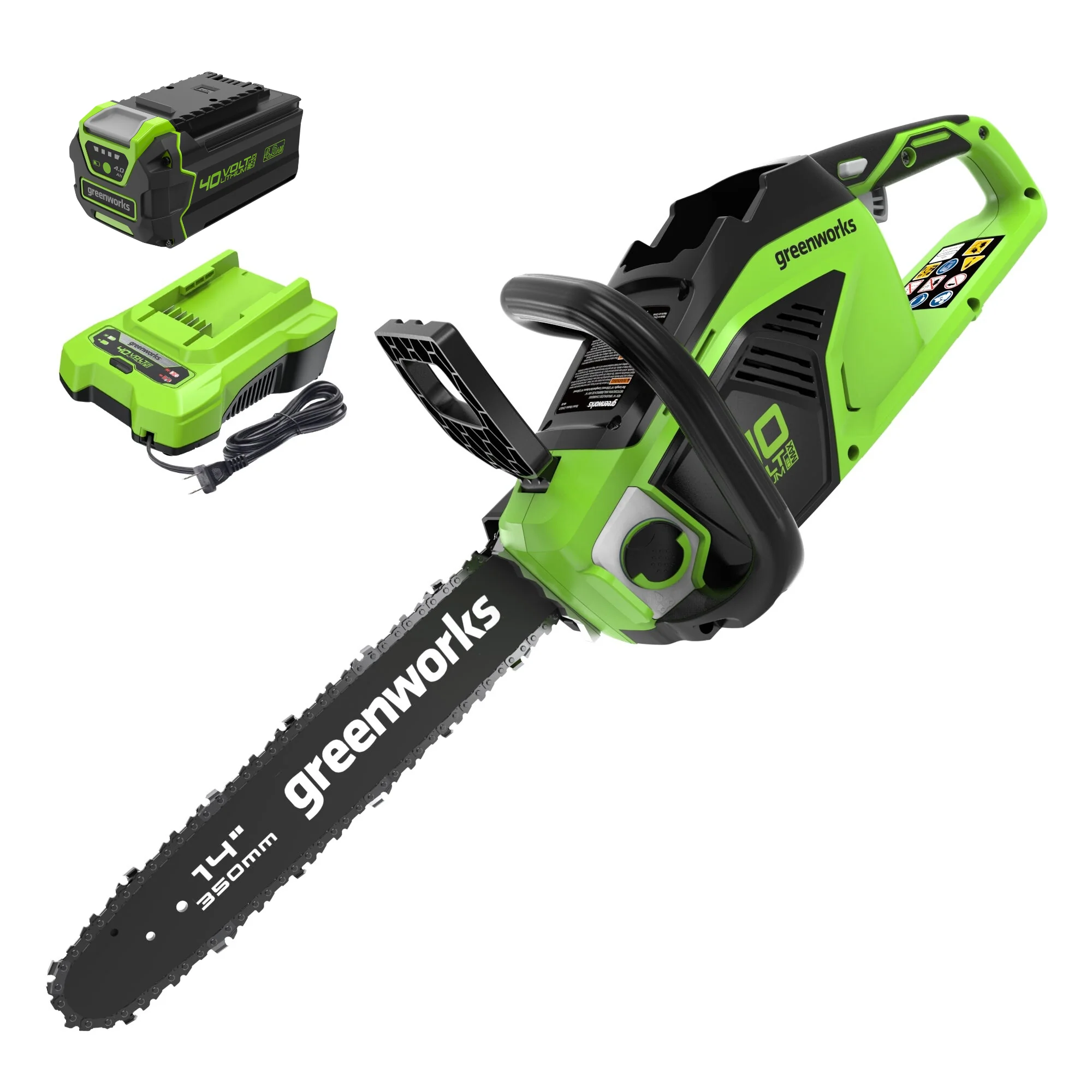40V 14 Cordless Battery 1.0kW Chainsaw w/ 4Ah Battery & Charger