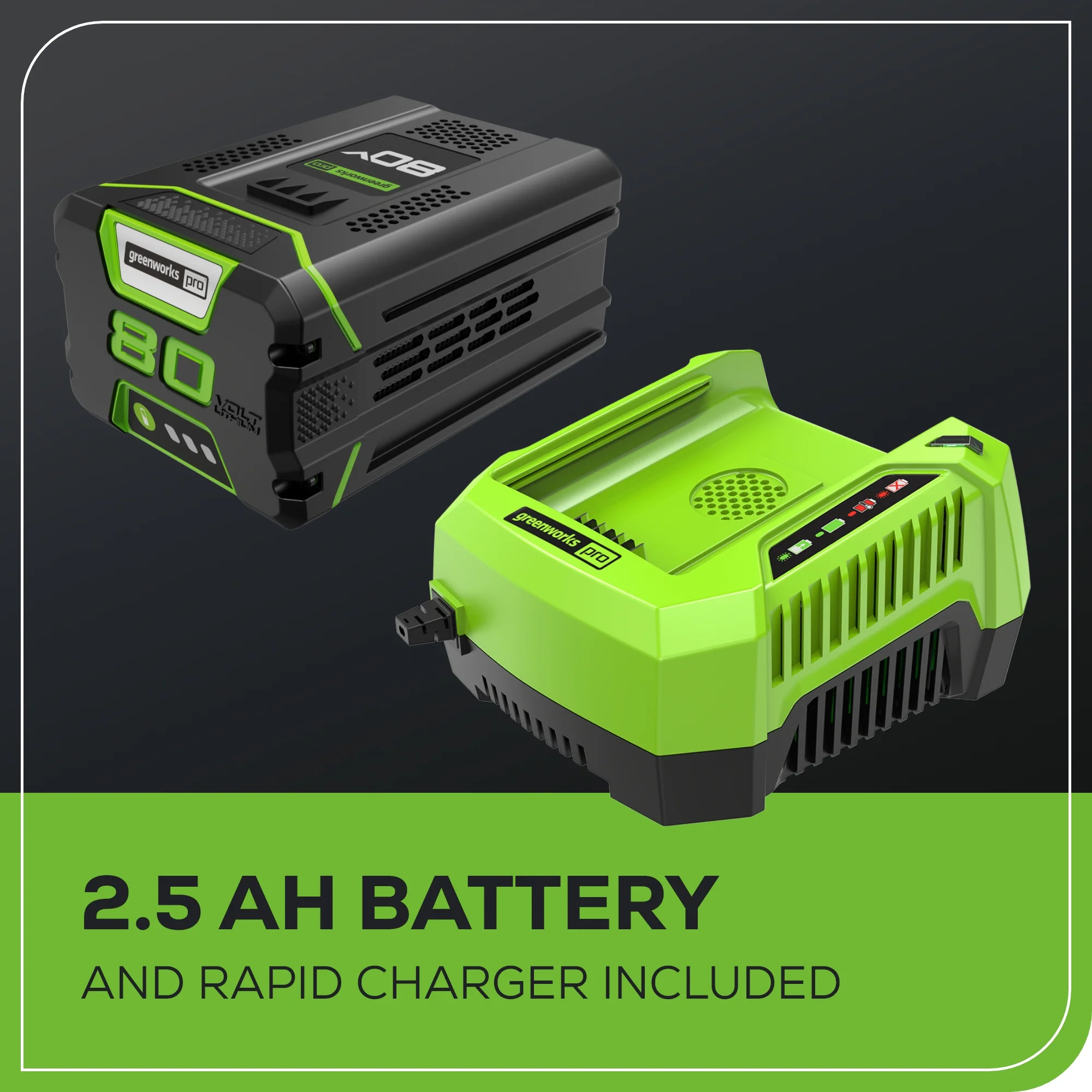 RENEWED 80V 730 CFM Cordless Battery Leaf Blower w/ 2.5Ah Battery & Rapid Charger