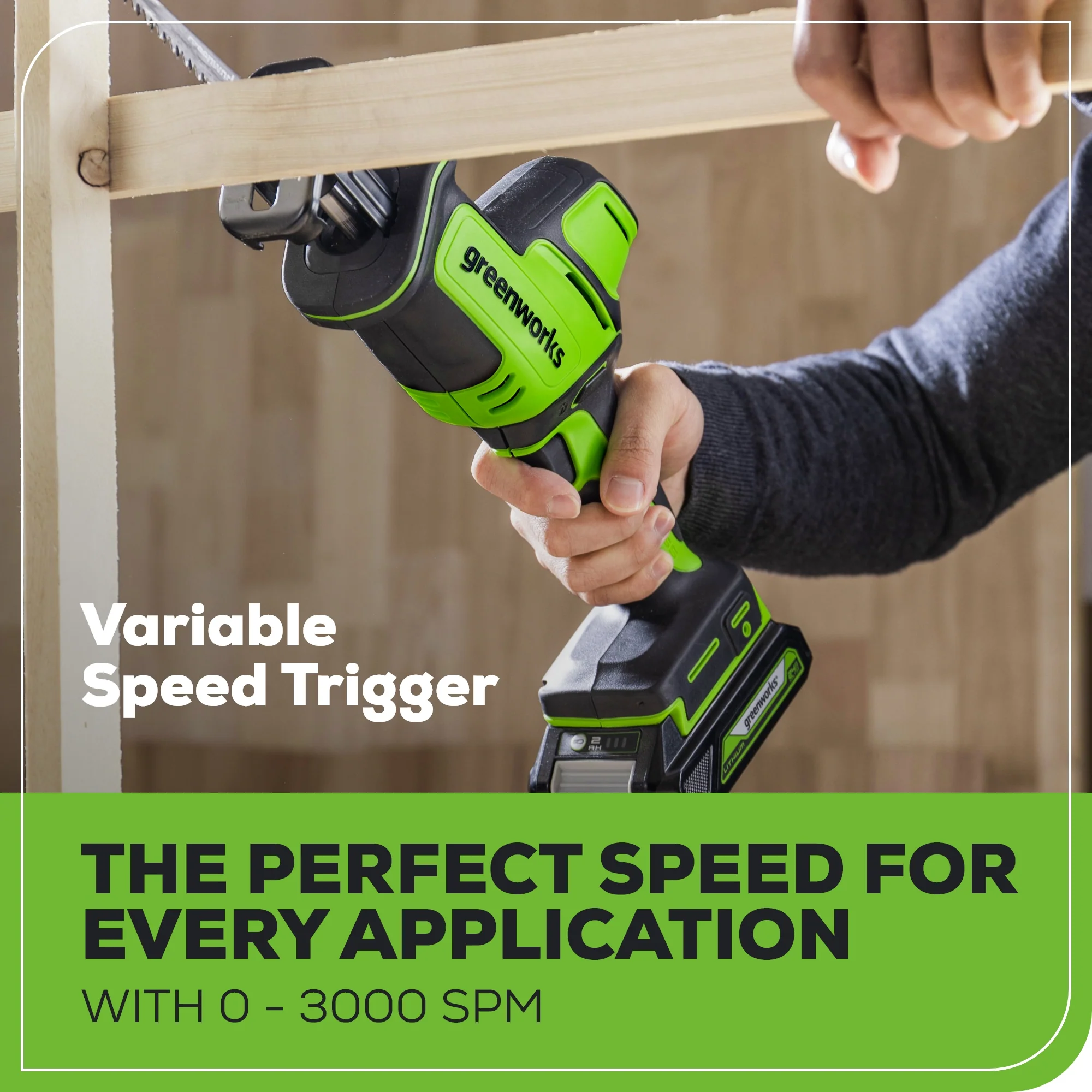 24V 1 One-Handed Compact Reciprocating Saw w/ 2.0Ah Battery & Charger