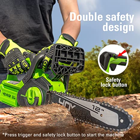 40V 12 Cordless Battery Chainsaw w/ 2.0 Ah Battery & Charger