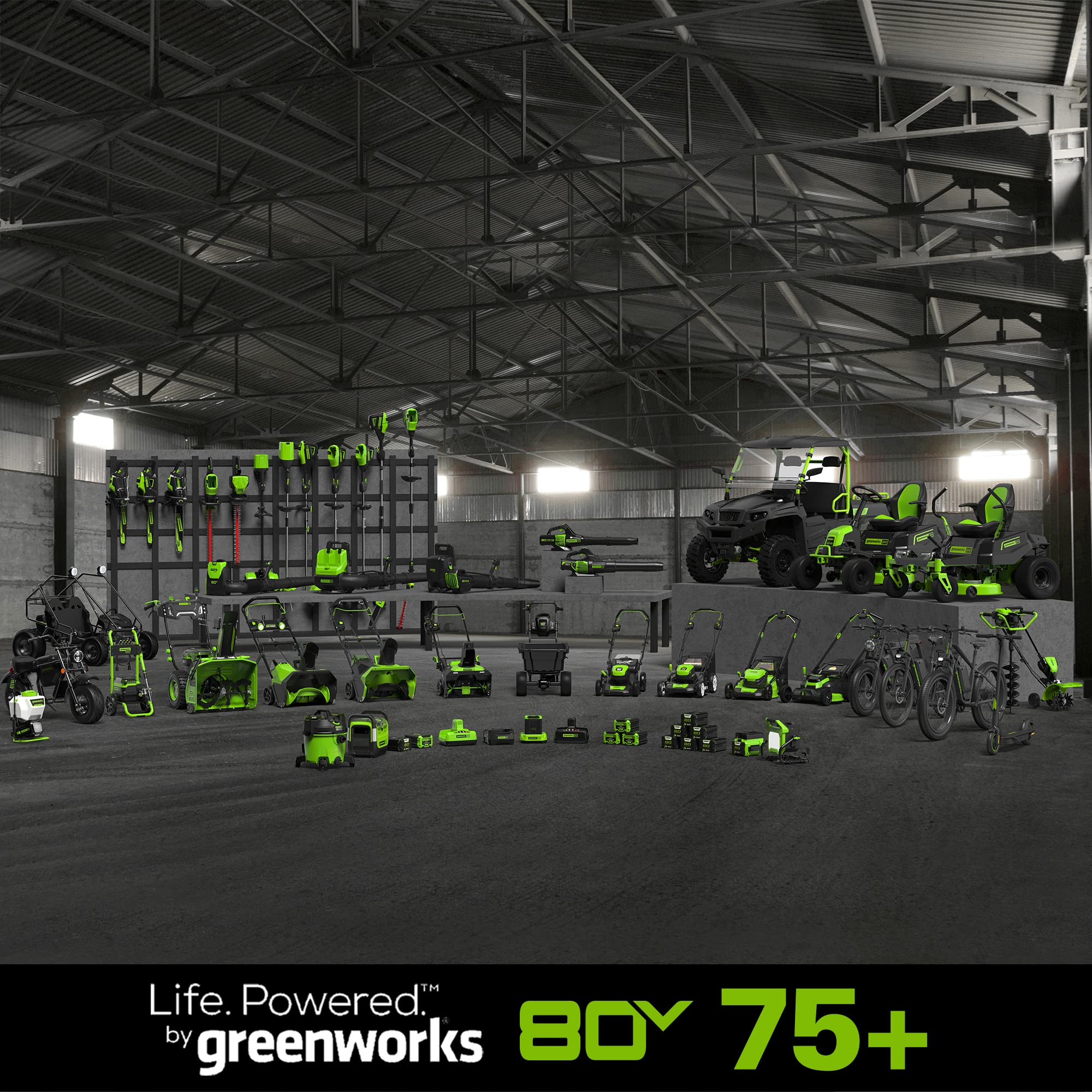 80V 21 Cordless Battery Self-Propelled Mower & Blower w/ 4.0Ah Battery & Rapid Charger