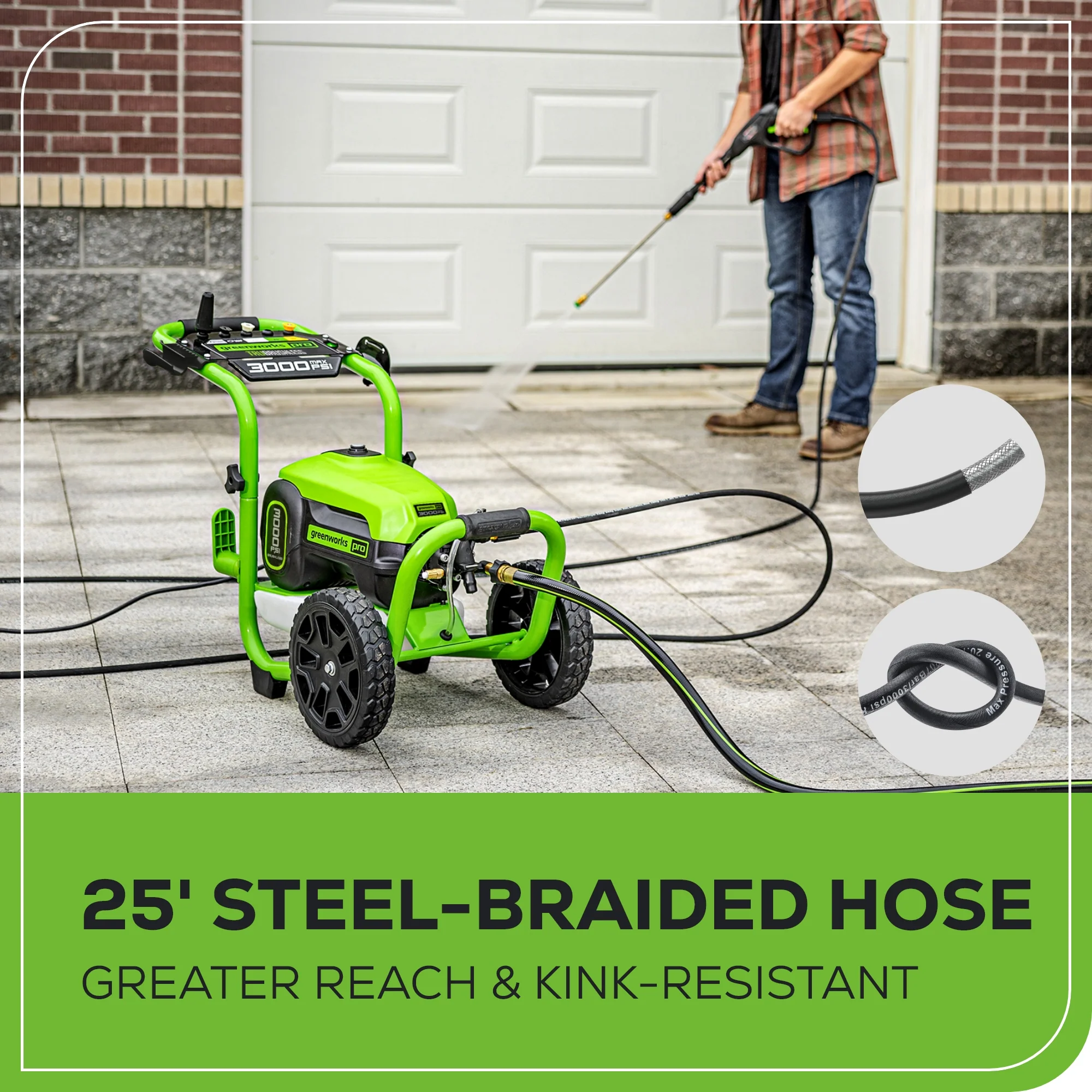 RENEWED 3000 PSI 2.0 GPM Cold Water Electric Pressure Washer