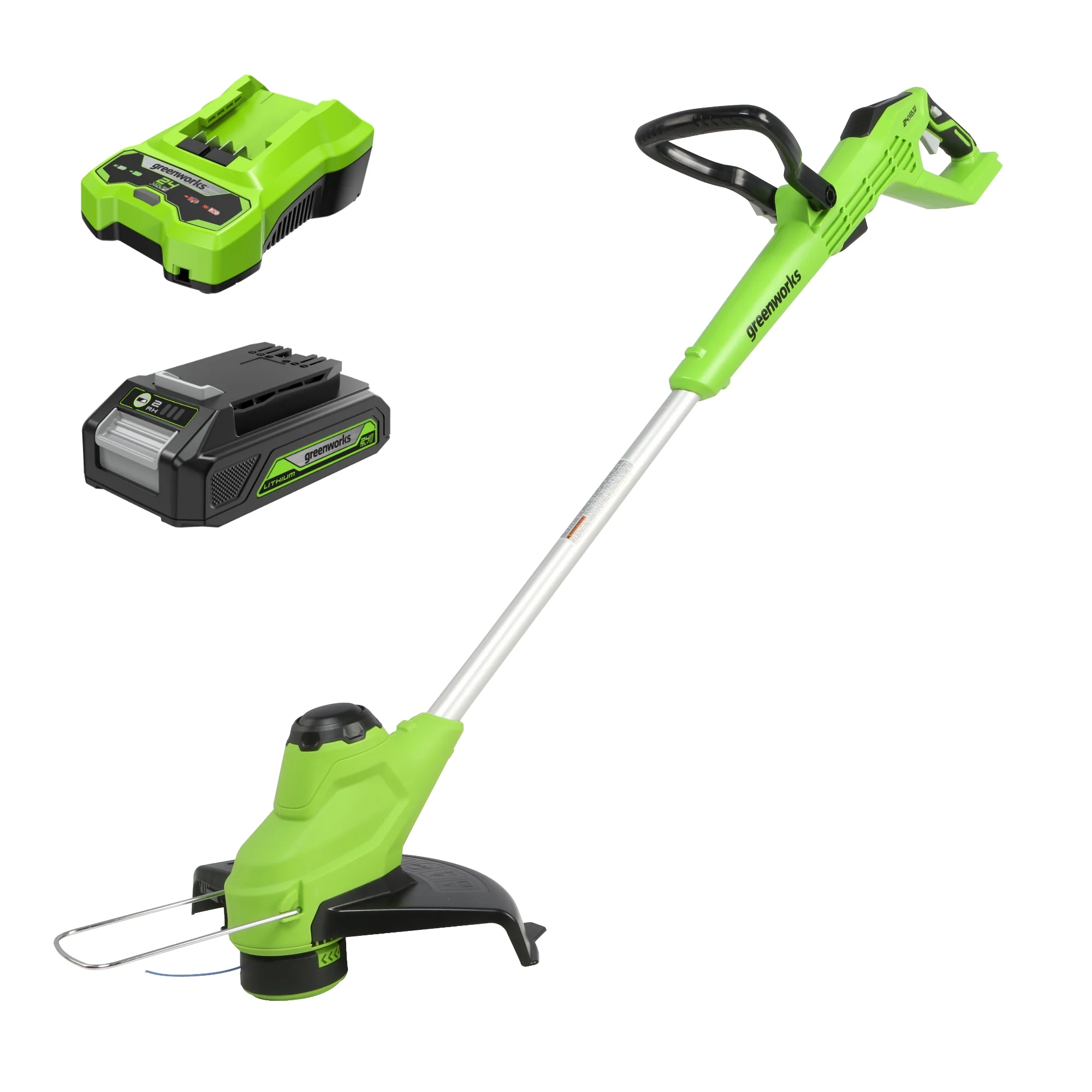 24V 12 Cordless Battery String Trimmer & Edger w/ 2.0 Ah Battery & Charger