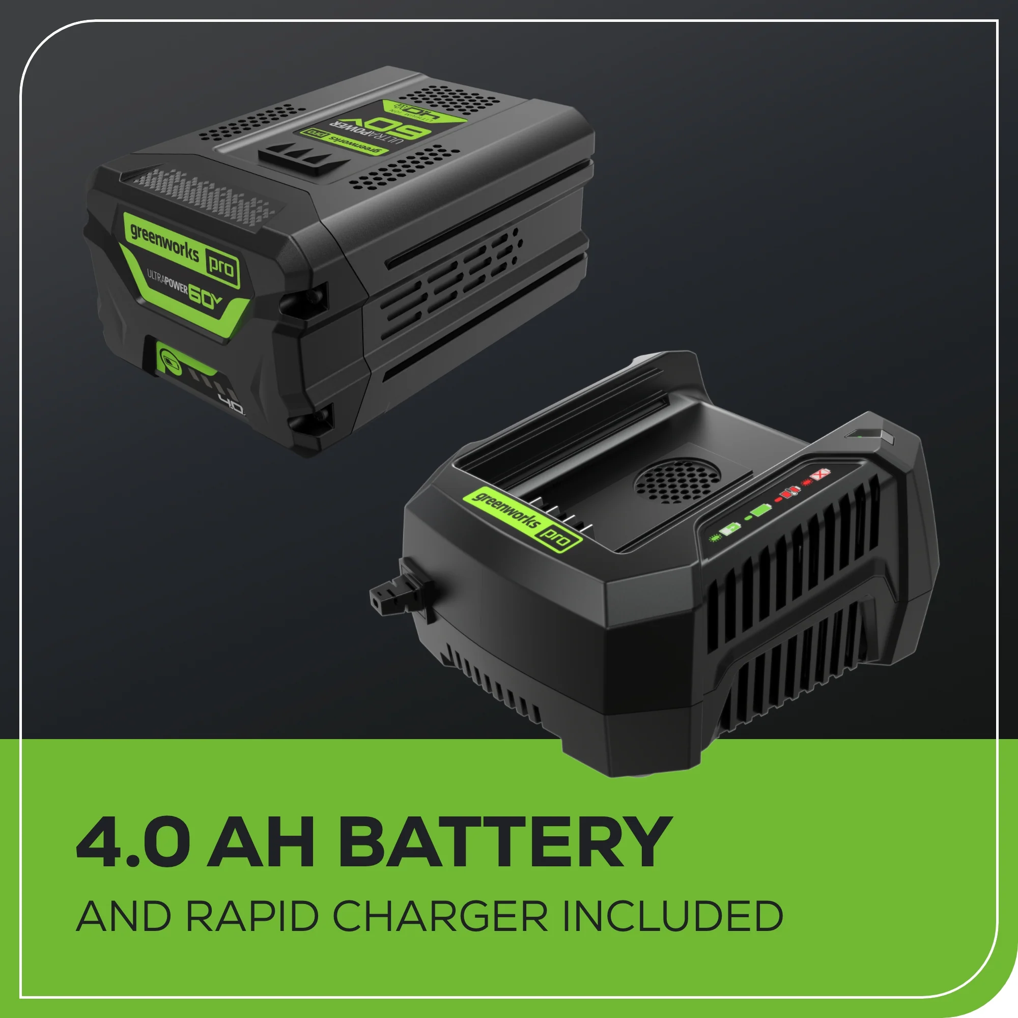 60V 18 Cordless Battery 2.0kW Chainsaw & 10 Pole Saw Combo Kit w/ 4.0Ah Battery & Charger