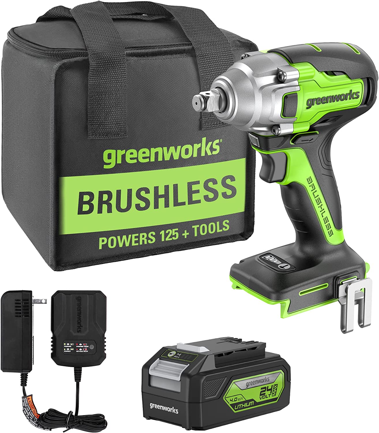24V Cordless Battery 5-pc Car Care Combo Kit w/ 2.0Ah and 4.0Ah Batteries & (2) Chargers