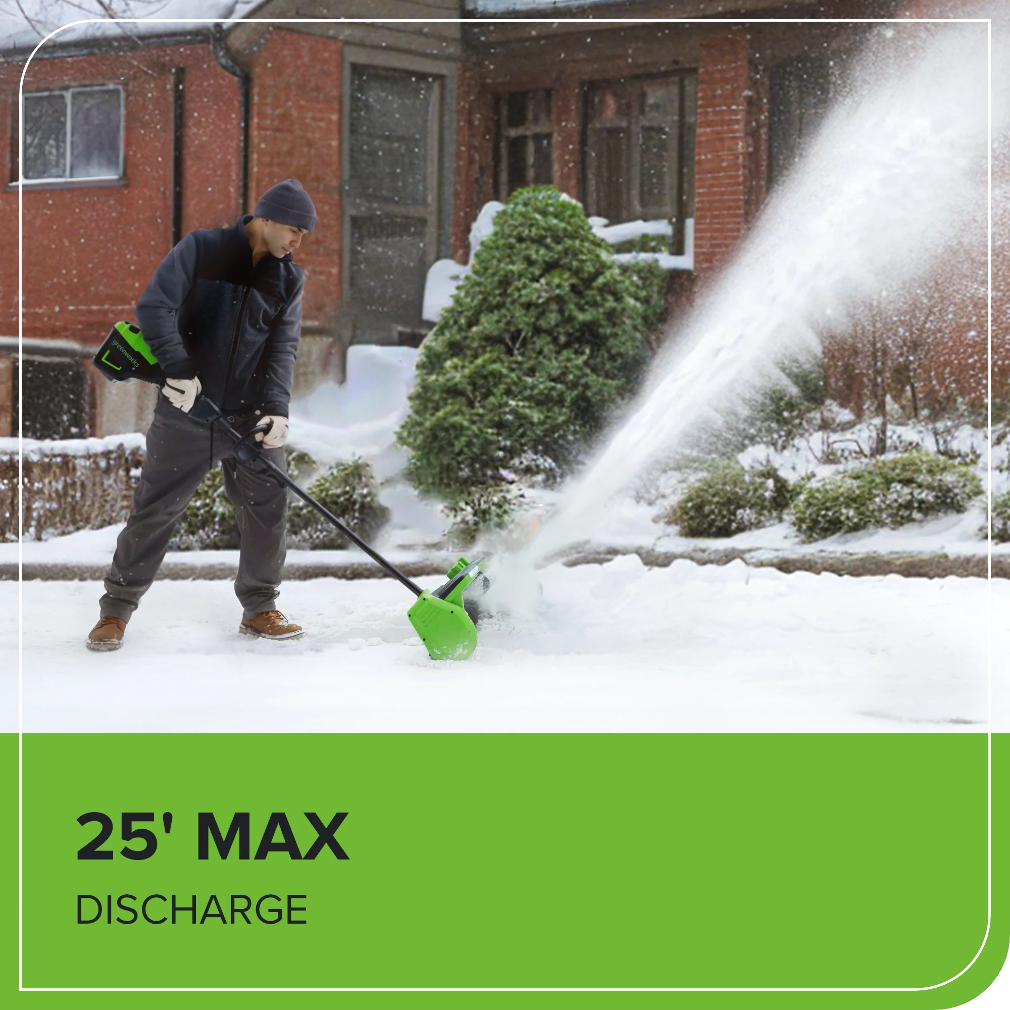 RENEWED 80V 12 Cordless Battery LED Snow Shovel w/ Directional Vanes, 4.0Ah Battery and Charger