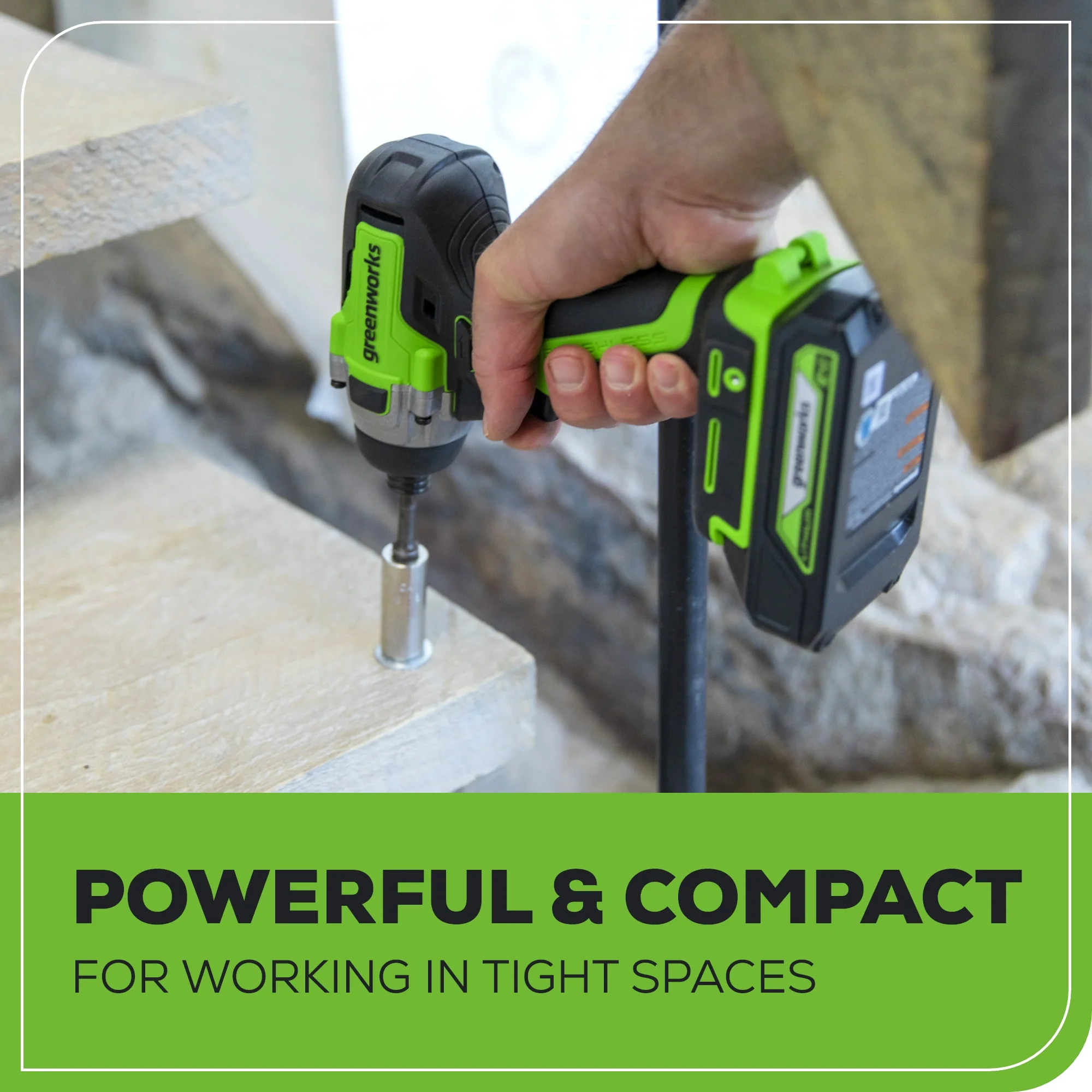 24V 1/4 2650 in/lbs Brushless Impact Driver w/ (2) 2.0Ah USB Batteries & Charger