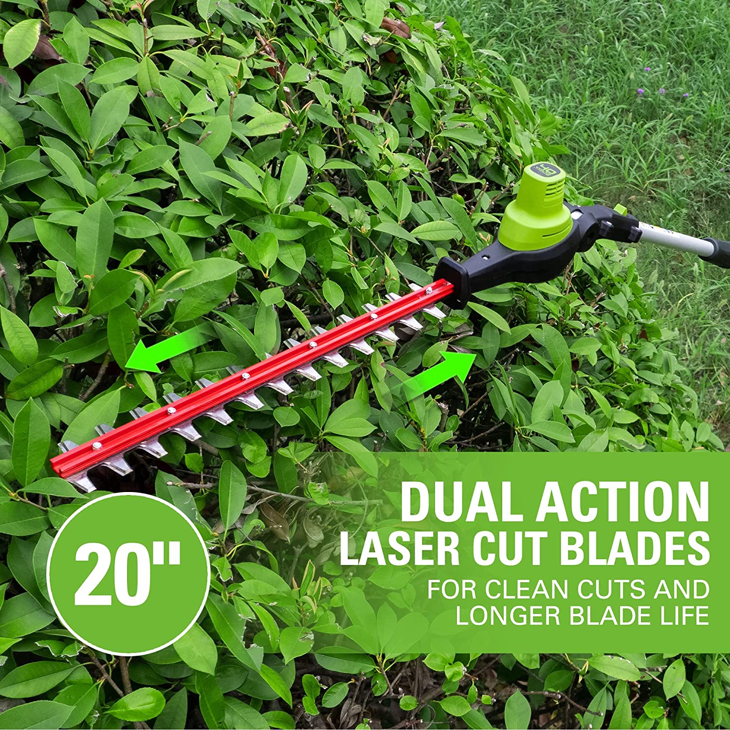 40V 10 Cordless Battery Pole Saw & Hedge Trimmer Attachment w/ 2.5 Ah Battery & Charger