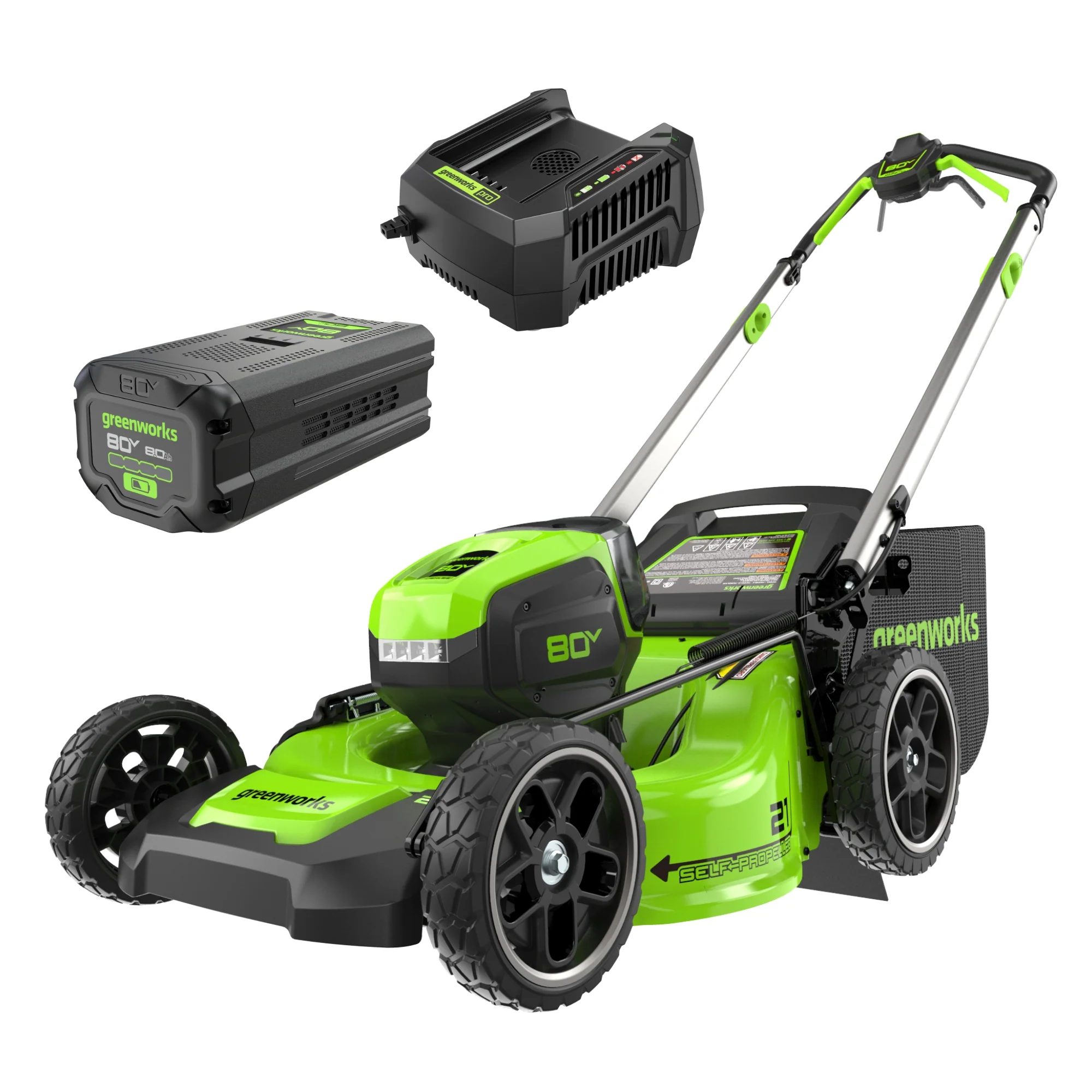 80V 21 Cordless Battery 4-in-1 Self-Propelled Lawn Mower w/ 8.0Ah Battery & 6A Charger