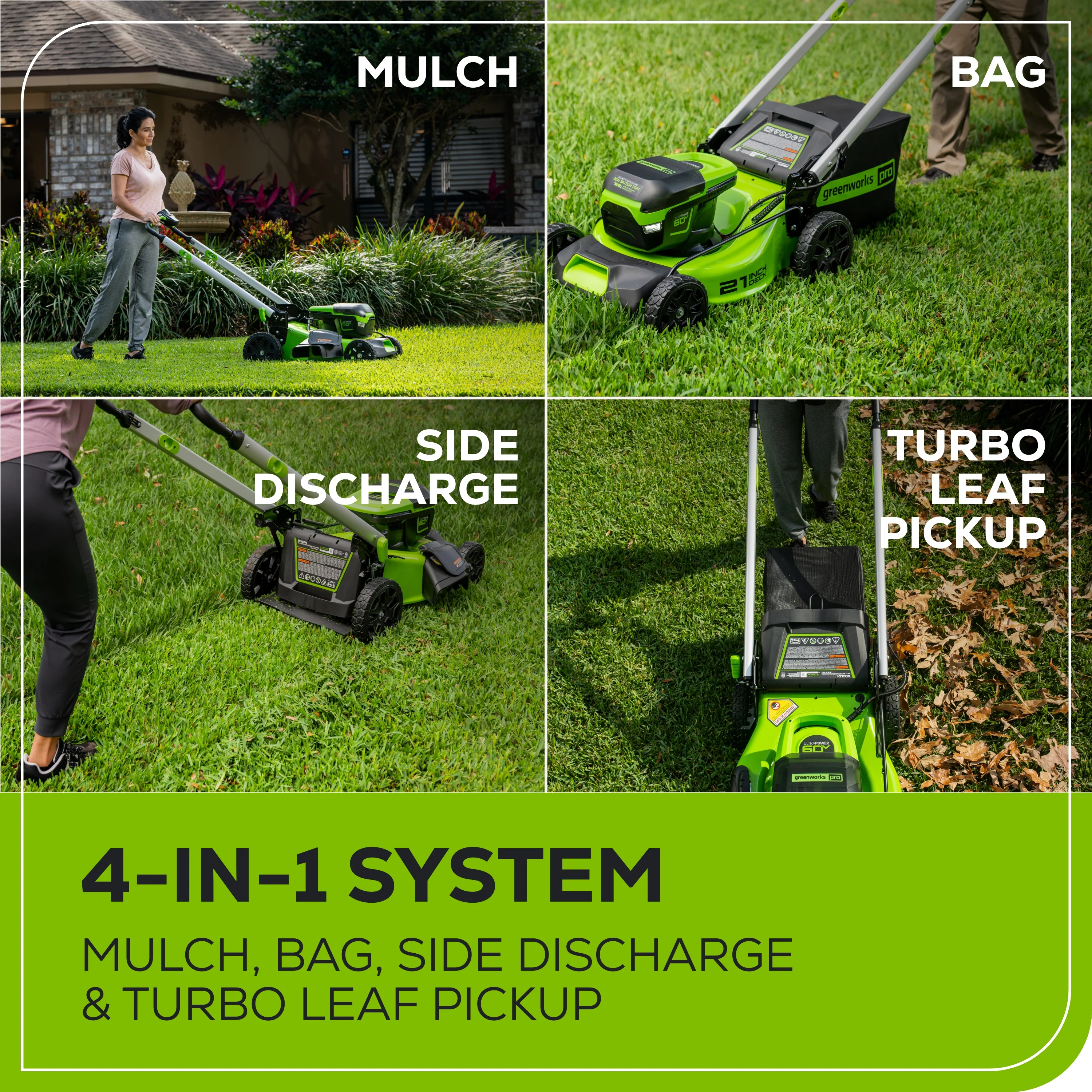 RENEWED 60V 21 Cordless Battery Push Lawn Mower w/ 5.0Ah Battery & Charger