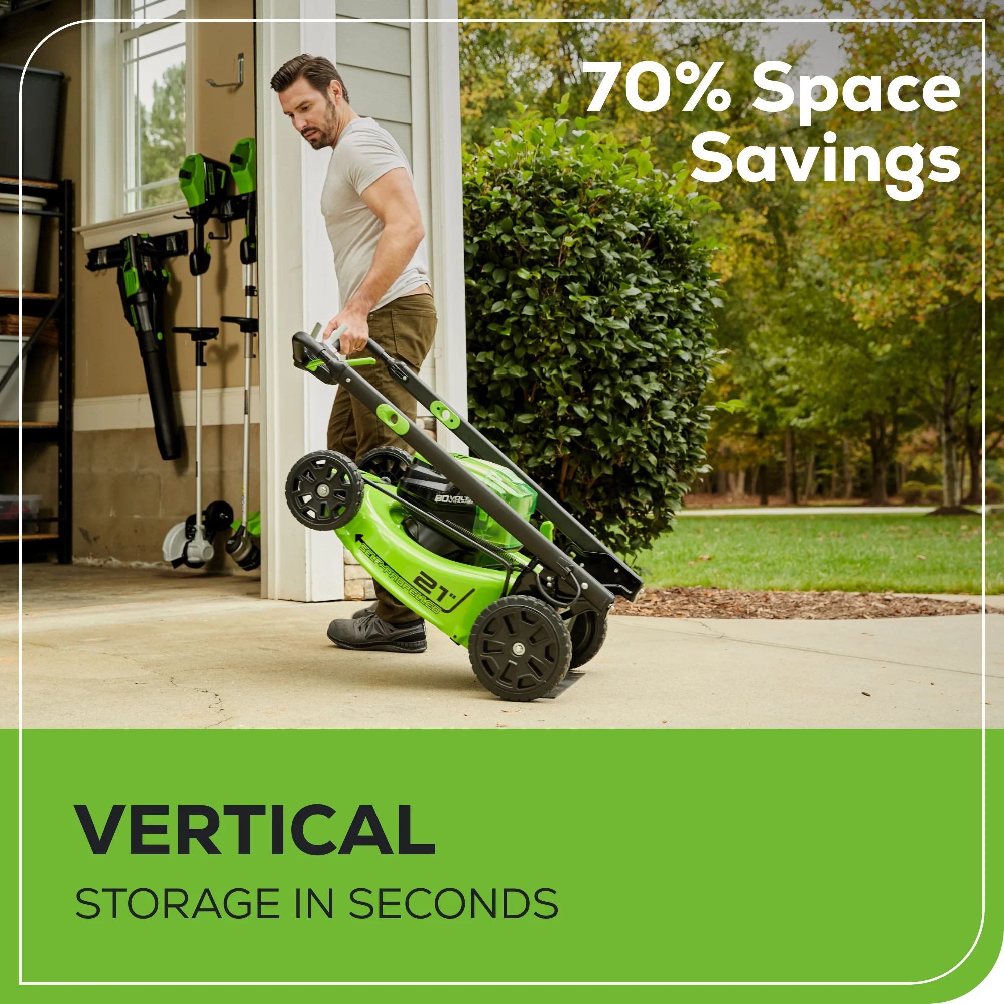 80V 21 Cordless Battery 4-in-1 Self-Propelled Mower w/ (2) 4.0Ah Batteries & Charger