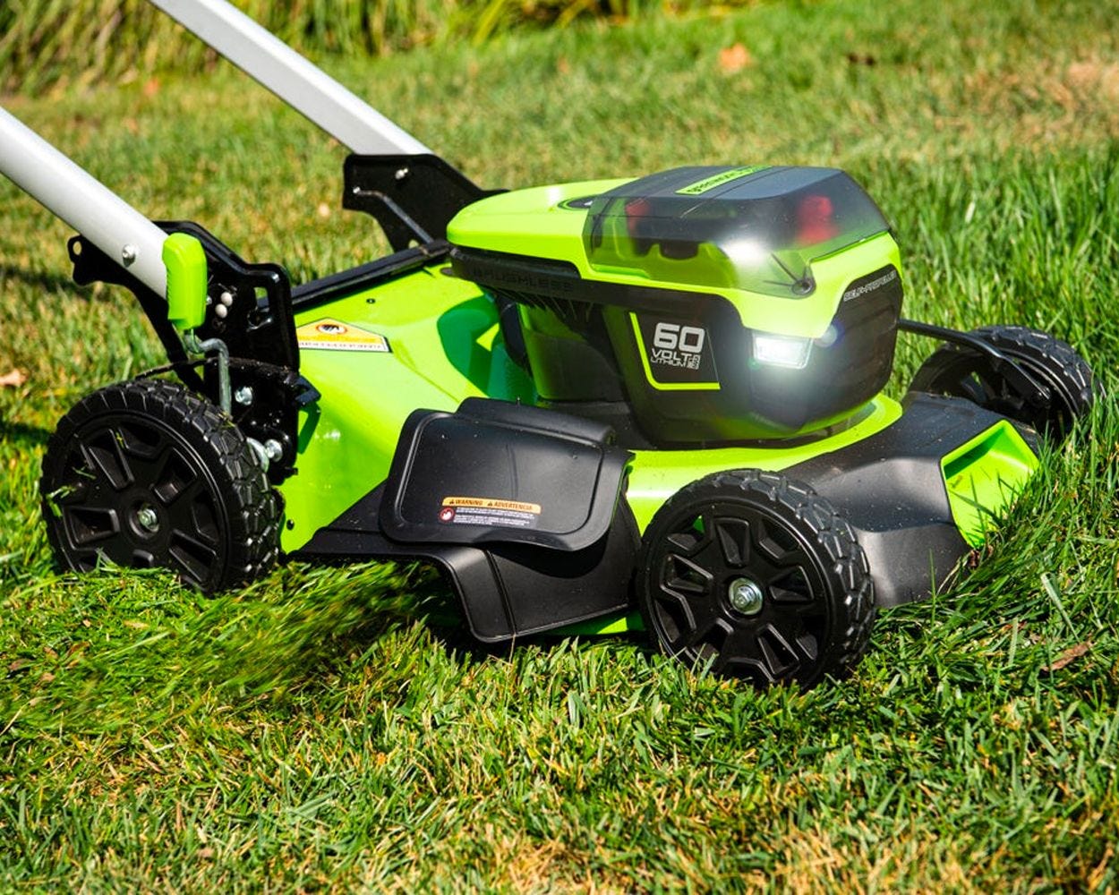 60V 21 Cordless Battery Push Mower and 610 CFM Blower Combo Kit w/ 5.0Ah Battery and Charger