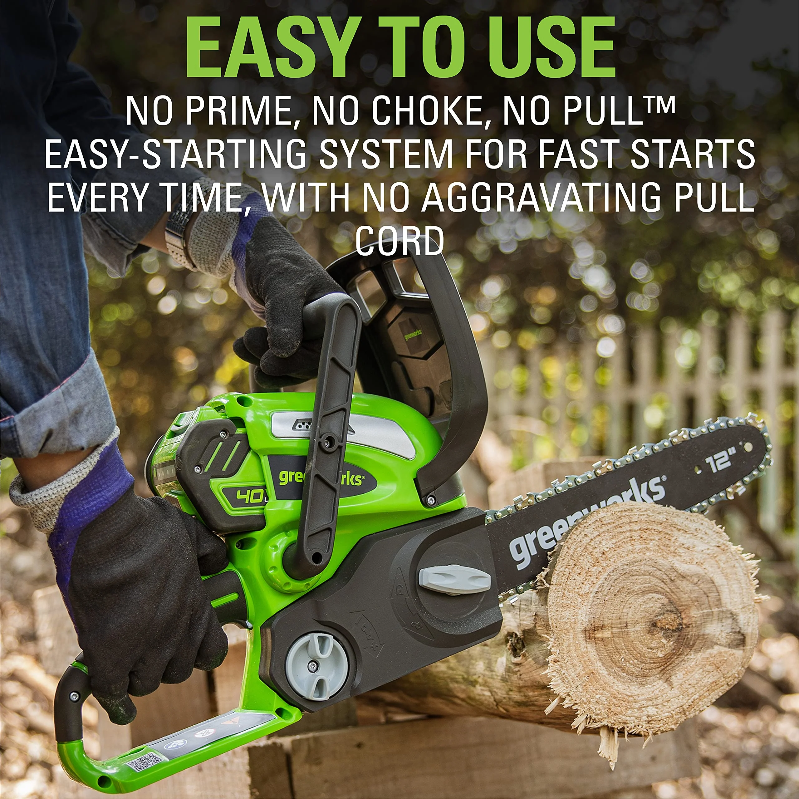 40V 12 Cordless Battery Chainsaw w/ 2.0 Ah Battery & Charger