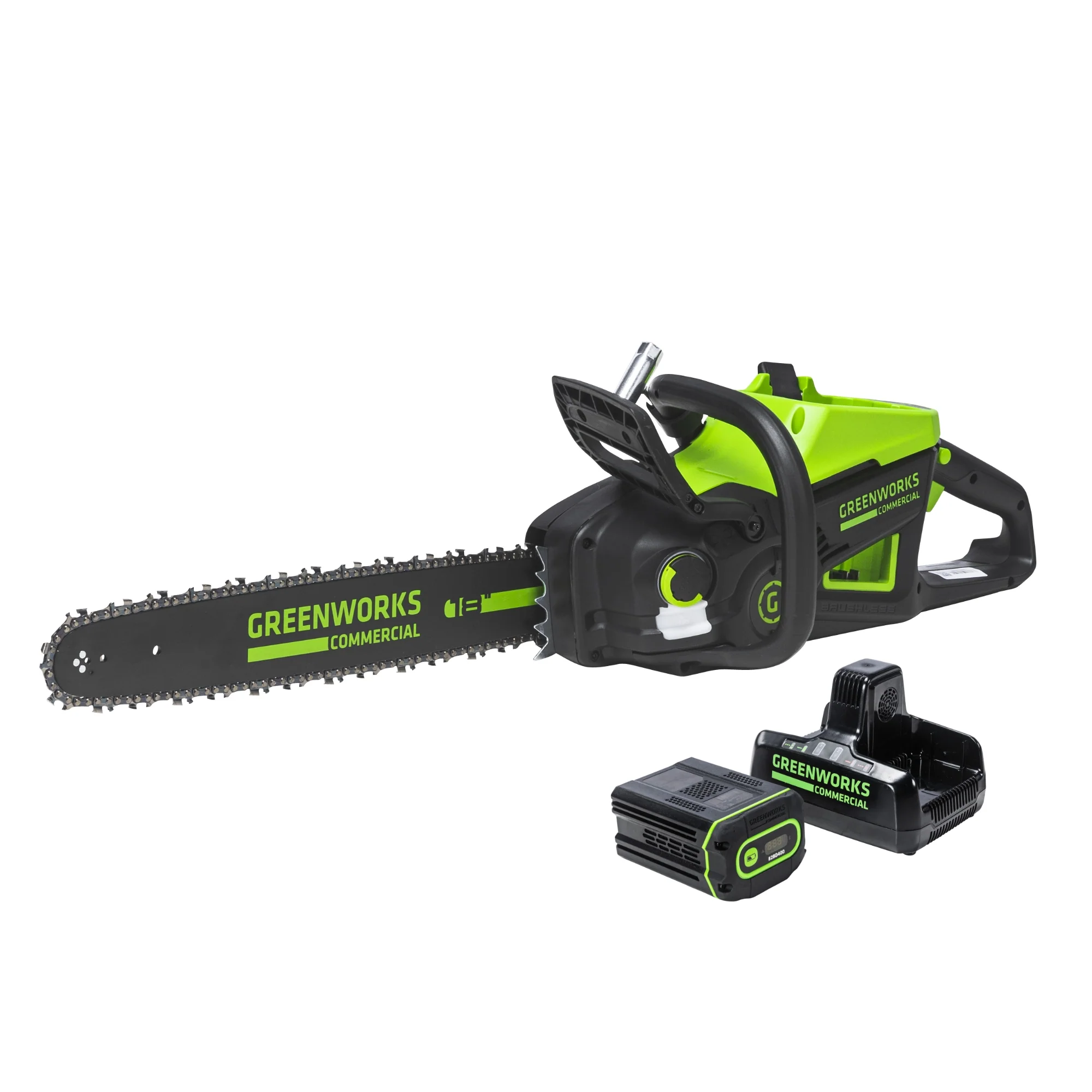 82V 18 2.7kW Chainsaw w/ 4Ah Battery & Dual Port Charger