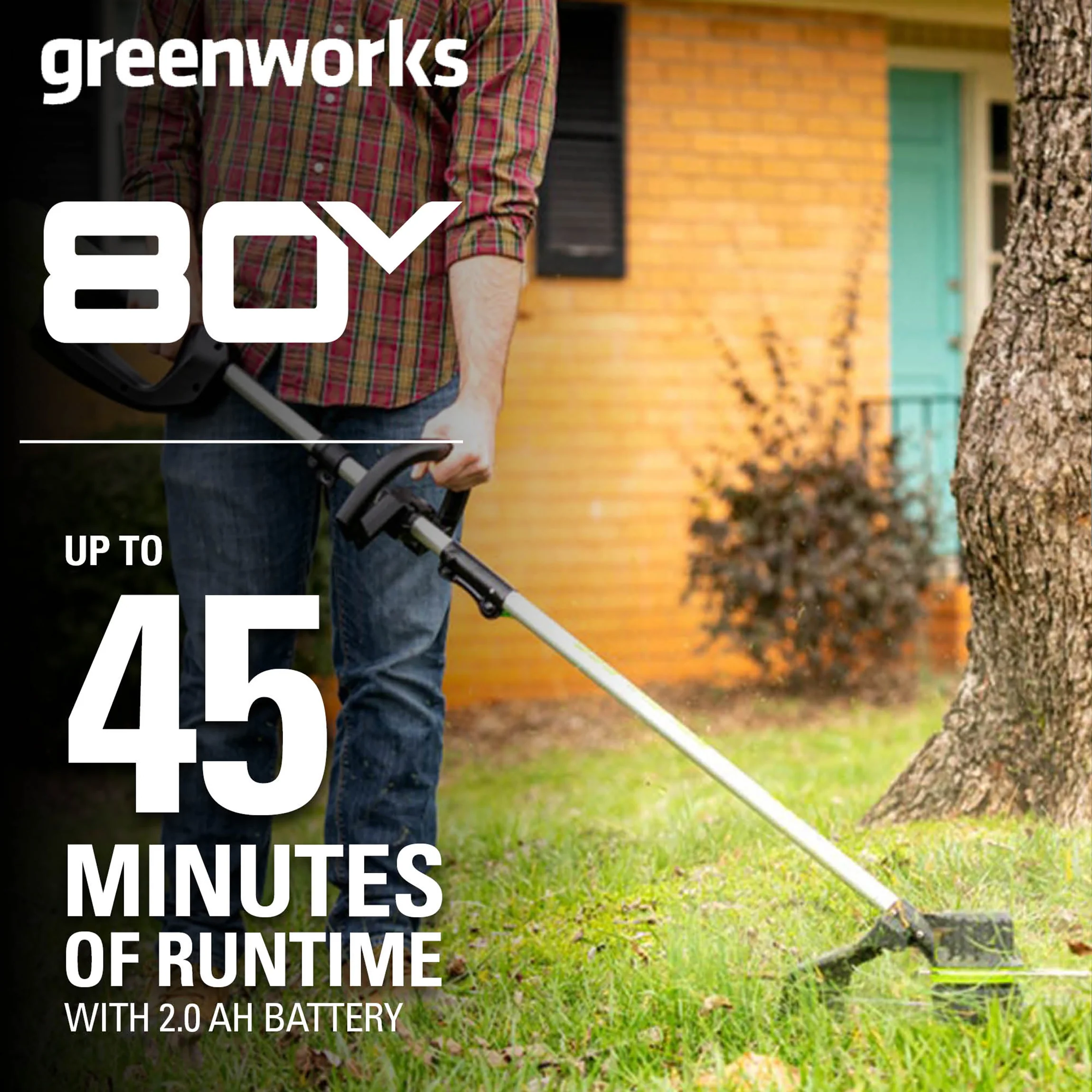 80V Cordless 16 Brushless String Trimmer( .08 line) w/ 2.0Ah Battery & Charger