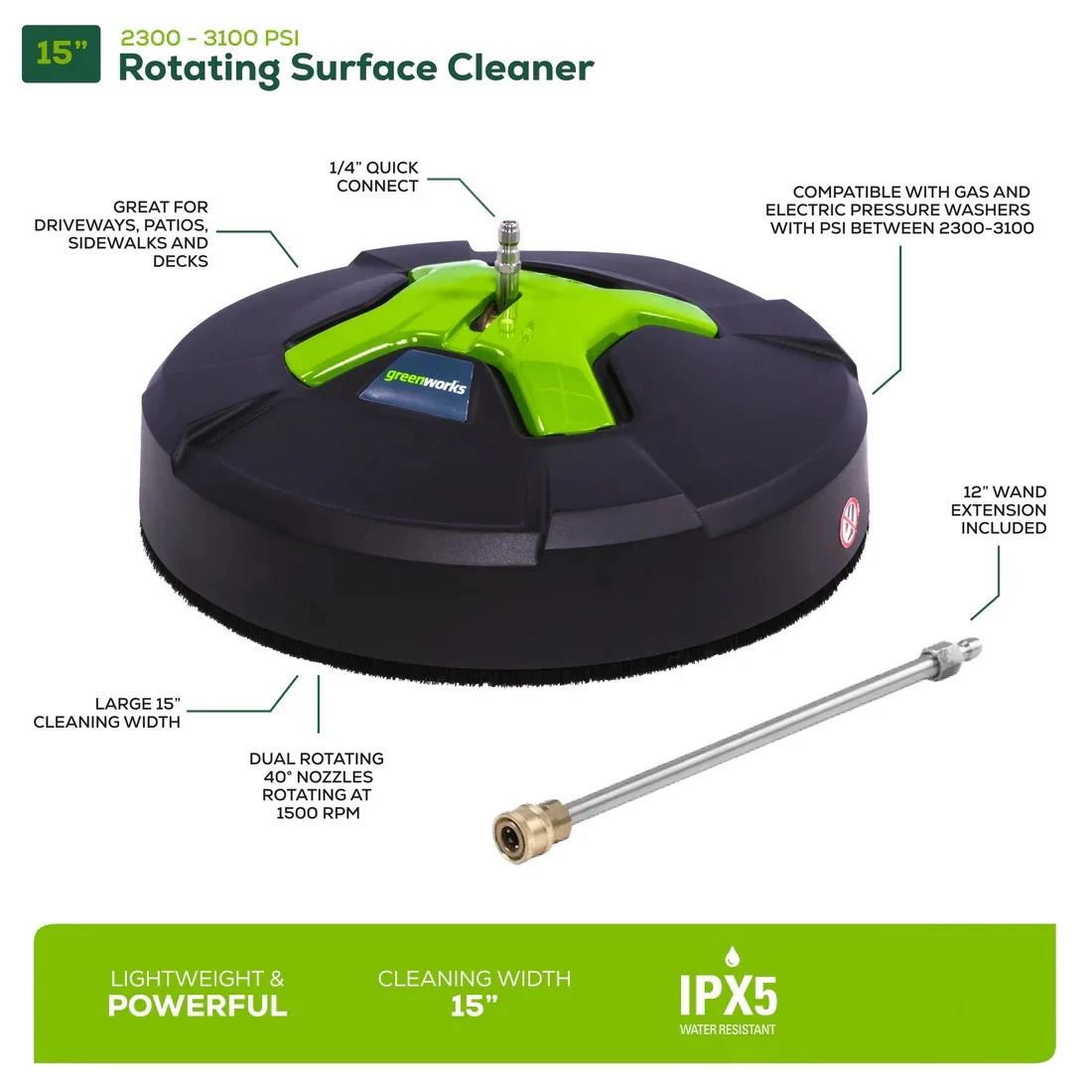 15 Surface Cleaner + 12 Wand Extension