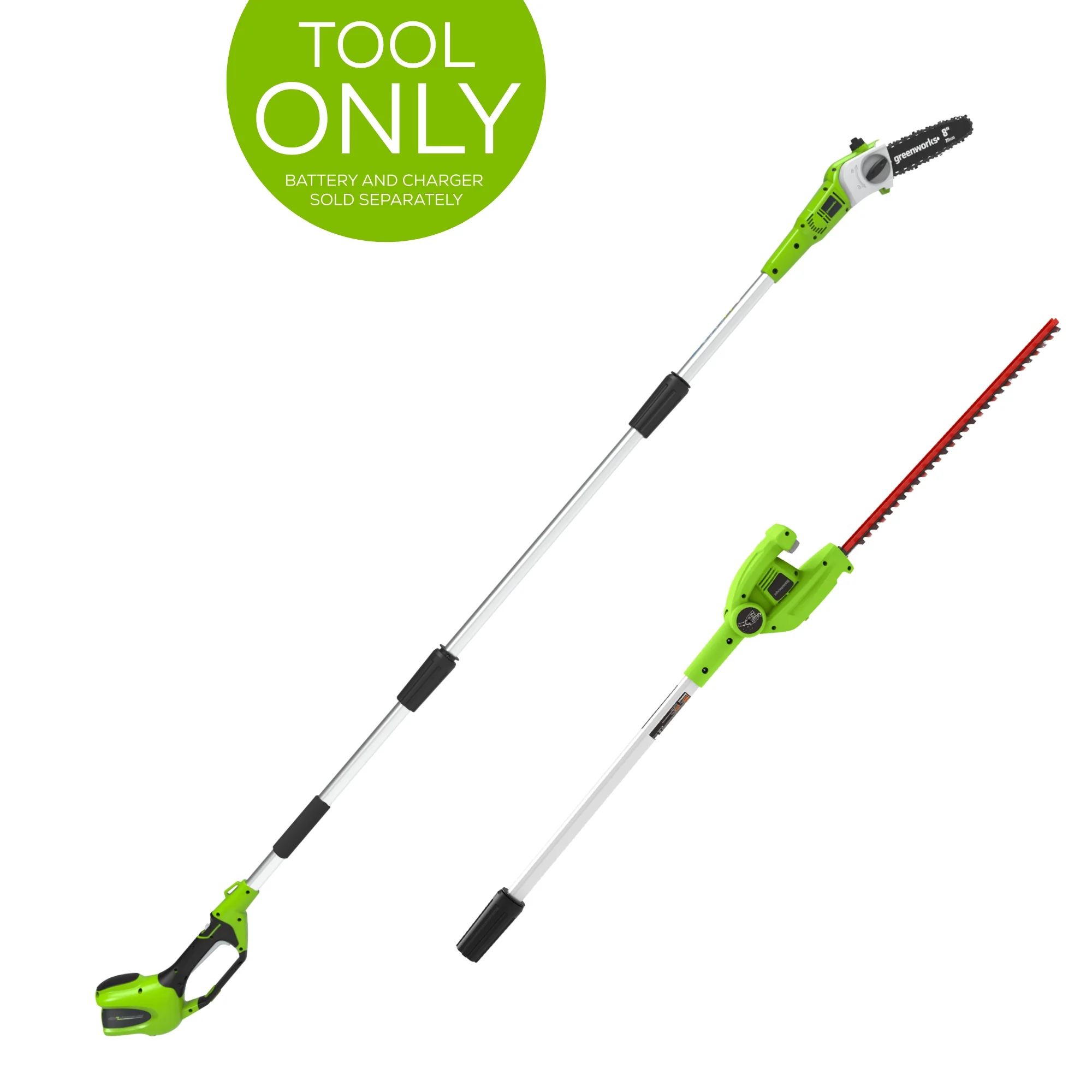 40V Cordless 8 Pole Saw with Hedge Trimmer Attachment Combo Kit (Tool Only)